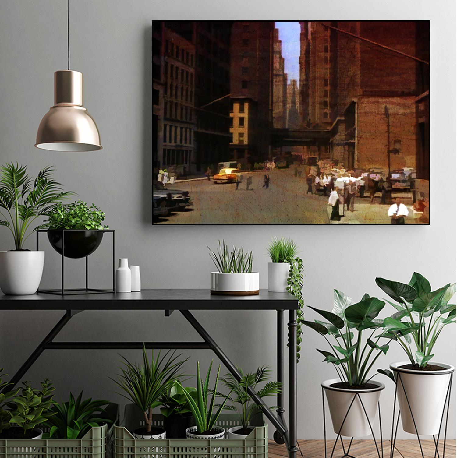 New York 1949 - 2 by Jean-François Dupuis on GIANT ART - beige city scene ouvriers