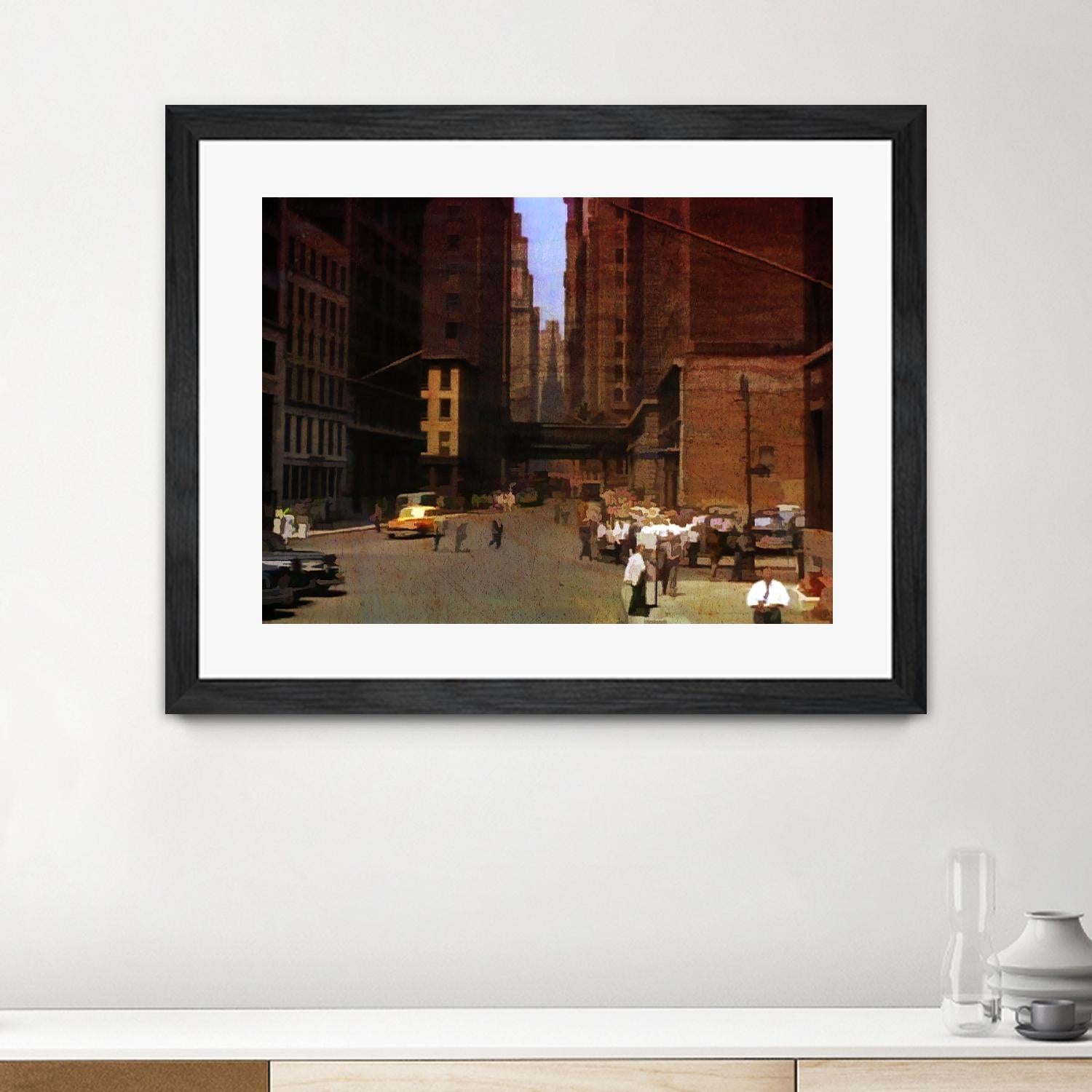 New York 1949 - 2 by Jean-François Dupuis on GIANT ART - beige city scene ouvriers