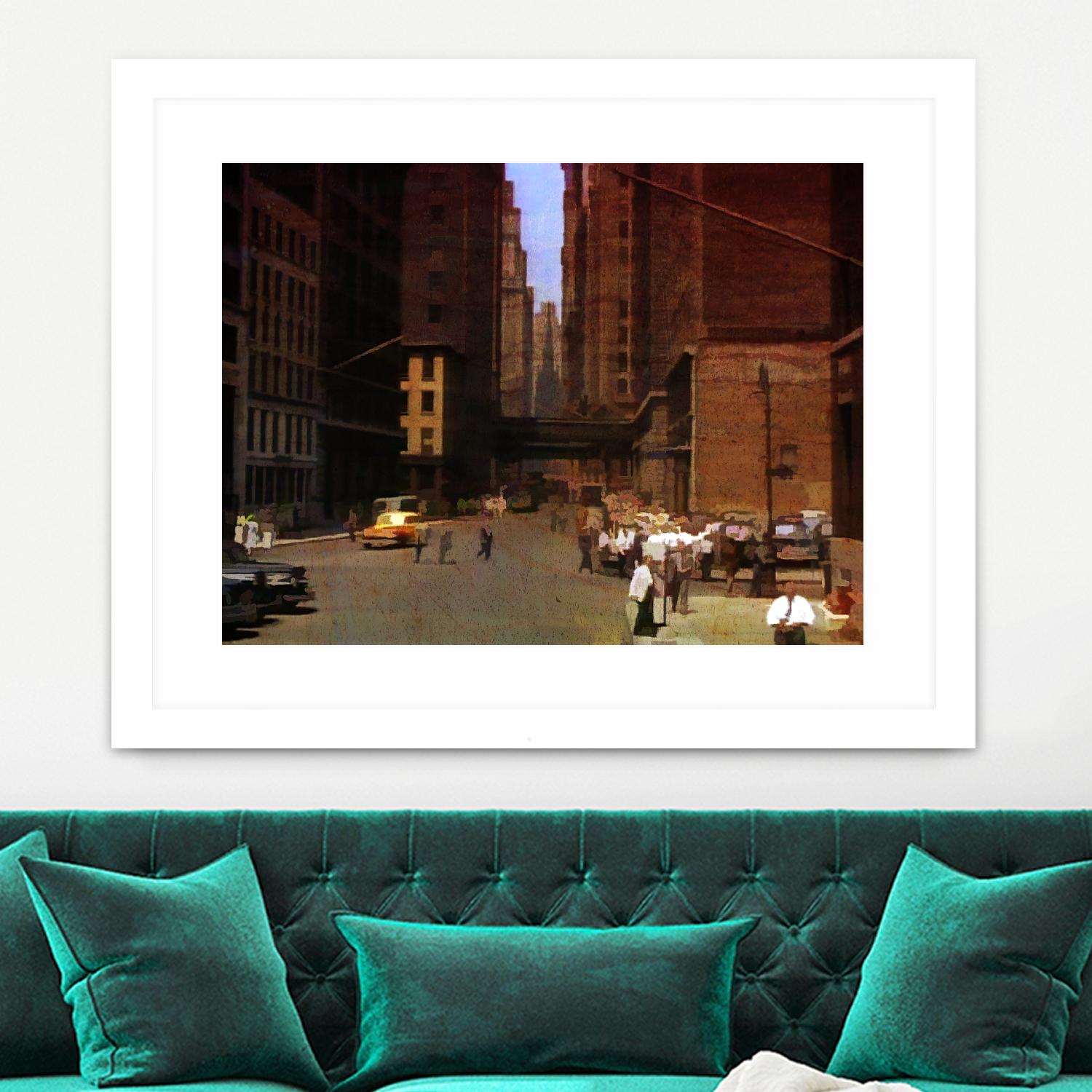 New York 1949 - 2 by Jean-François Dupuis on GIANT ART - beige city scene ouvriers