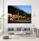 New York 1949 - 1 by Jean-François Dupuis on GIANT ART - blue city scene pont