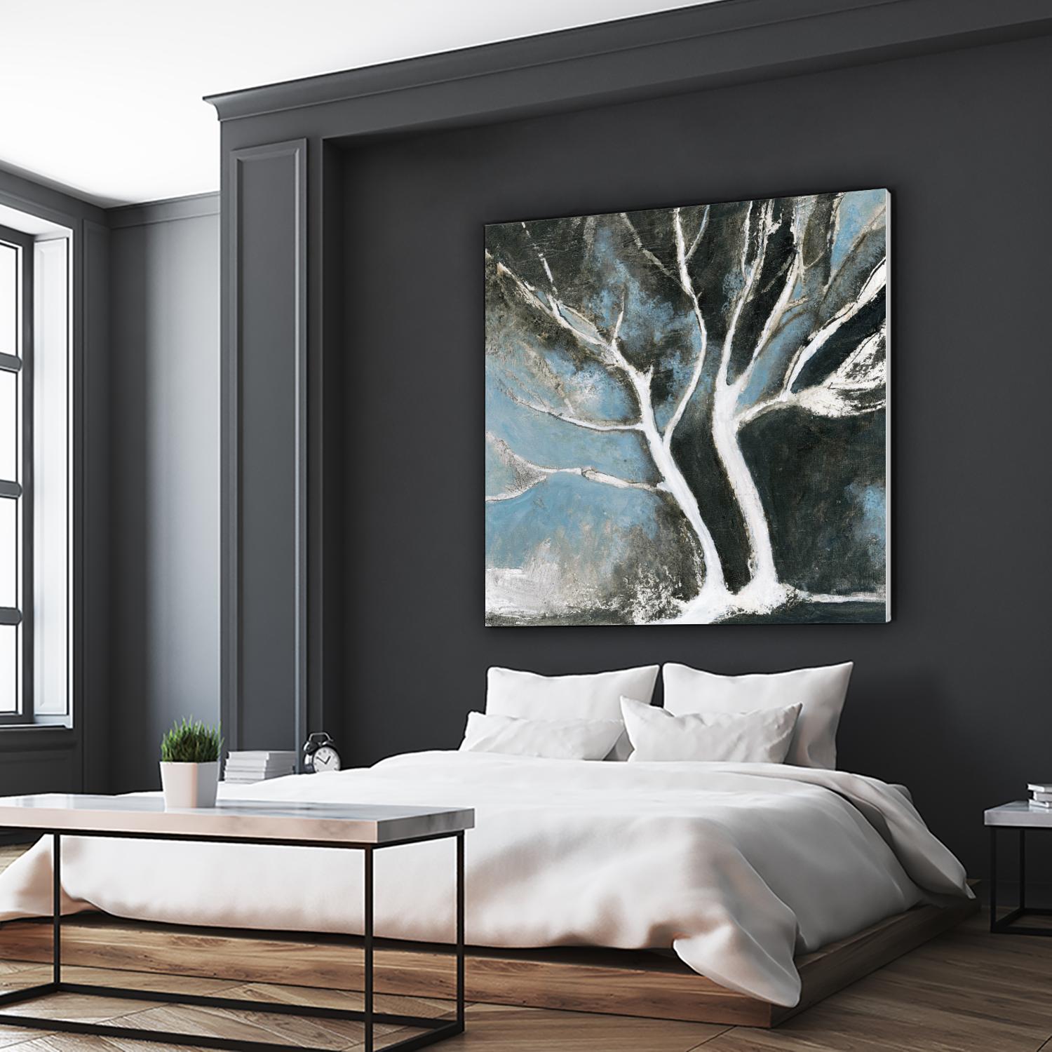 Glacial blue II by Kathleen Cloutier on GIANT ART - blue abstract arbres