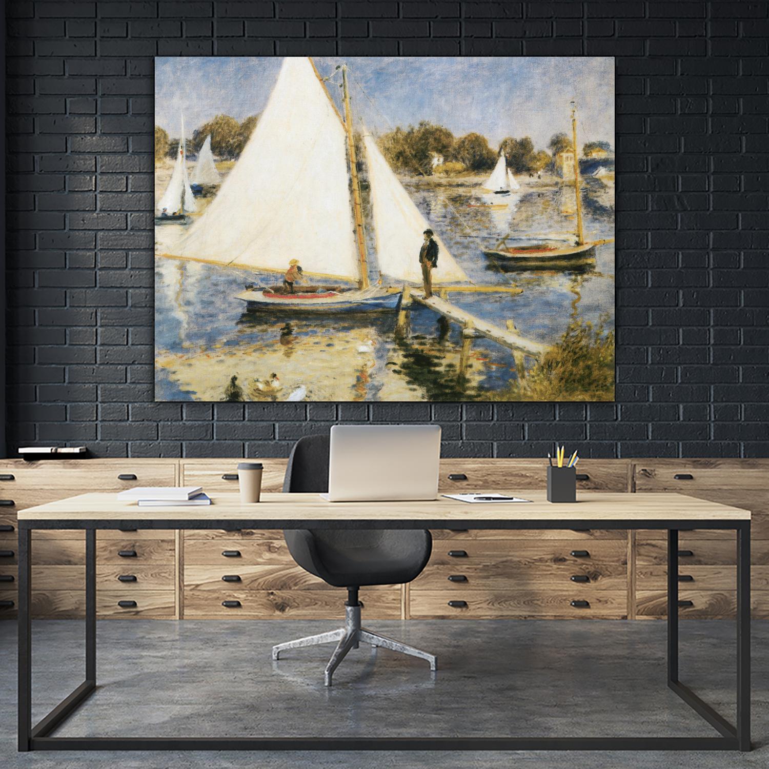 La scéne à Argenteuil by Auguste Renoir on GIANT ART - beige masters sail boat