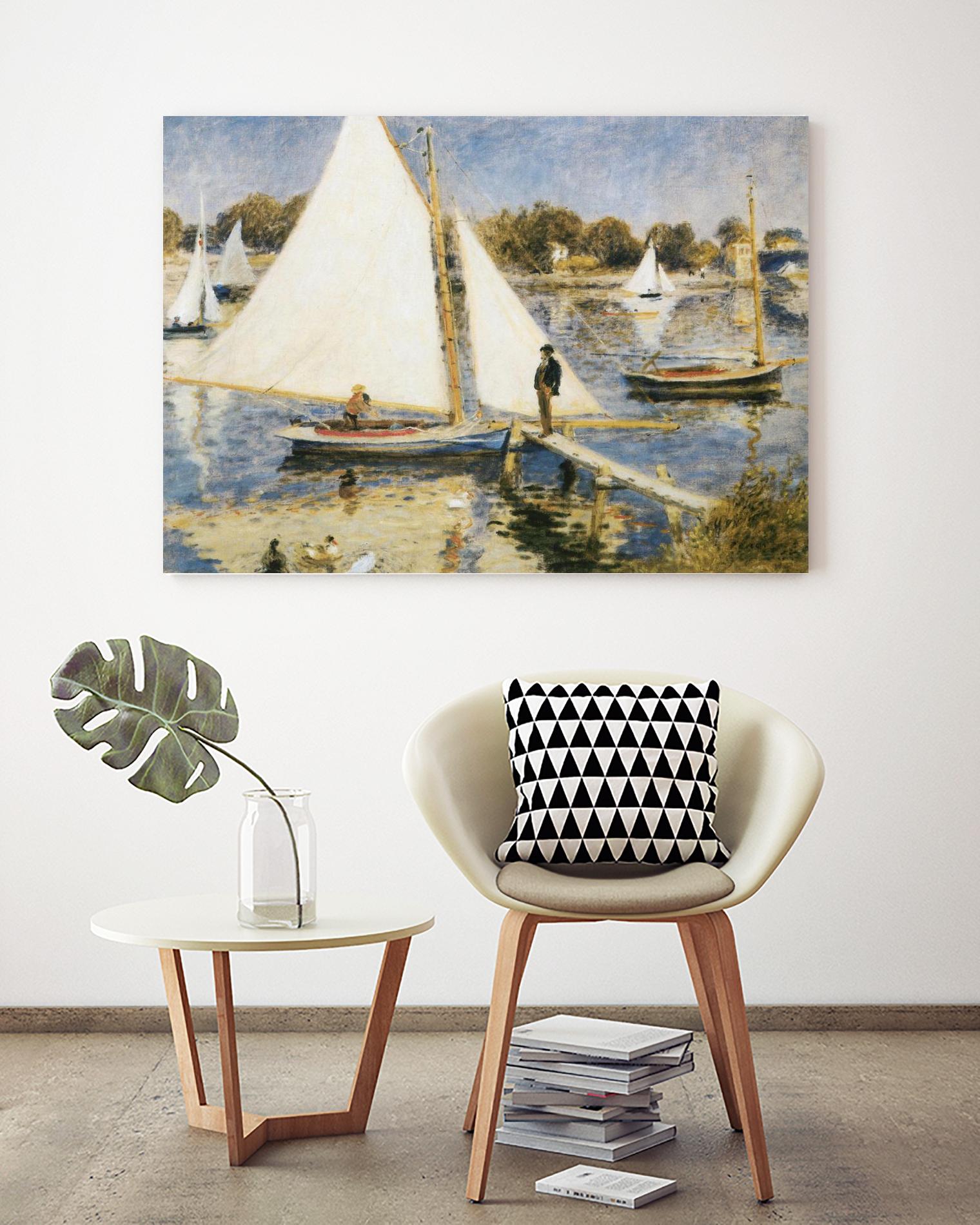 La scéne à Argenteuil by Pierre-Auguste Renoir on GIANT ART - beige masters sail boat