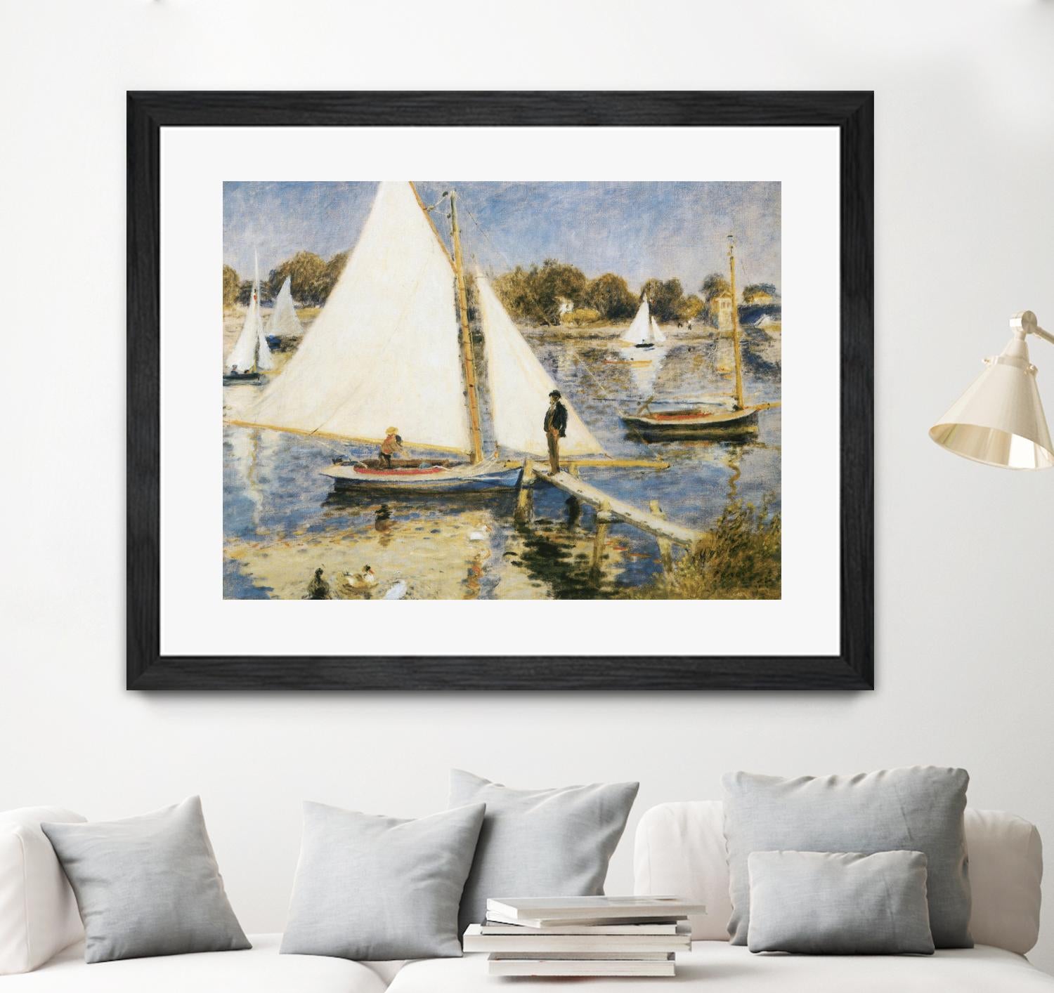 La scéne à Argenteuil by Pierre-Auguste Renoir on GIANT ART - beige masters sail boat