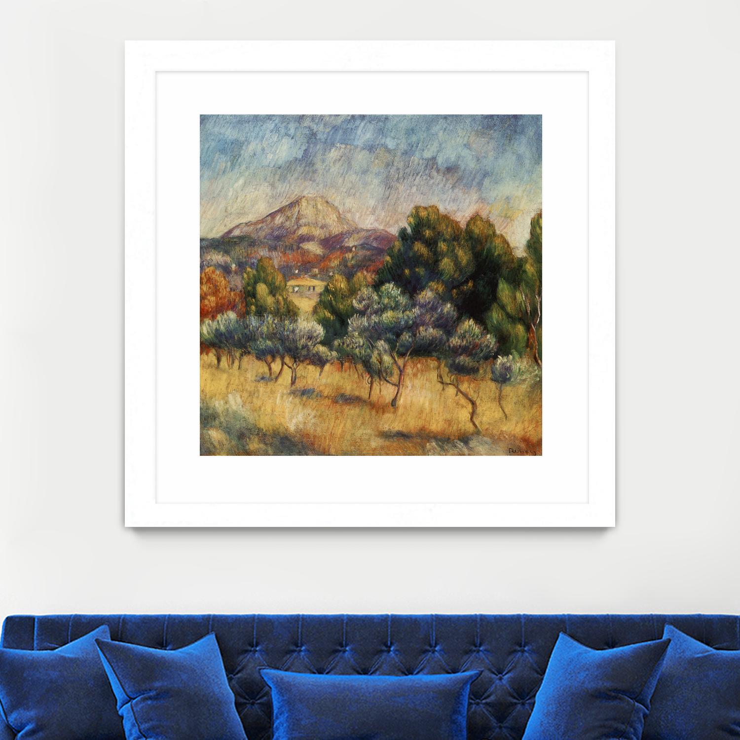 La mpontagne sainte victoire by Auguste Renoir on GIANT ART - blue masters