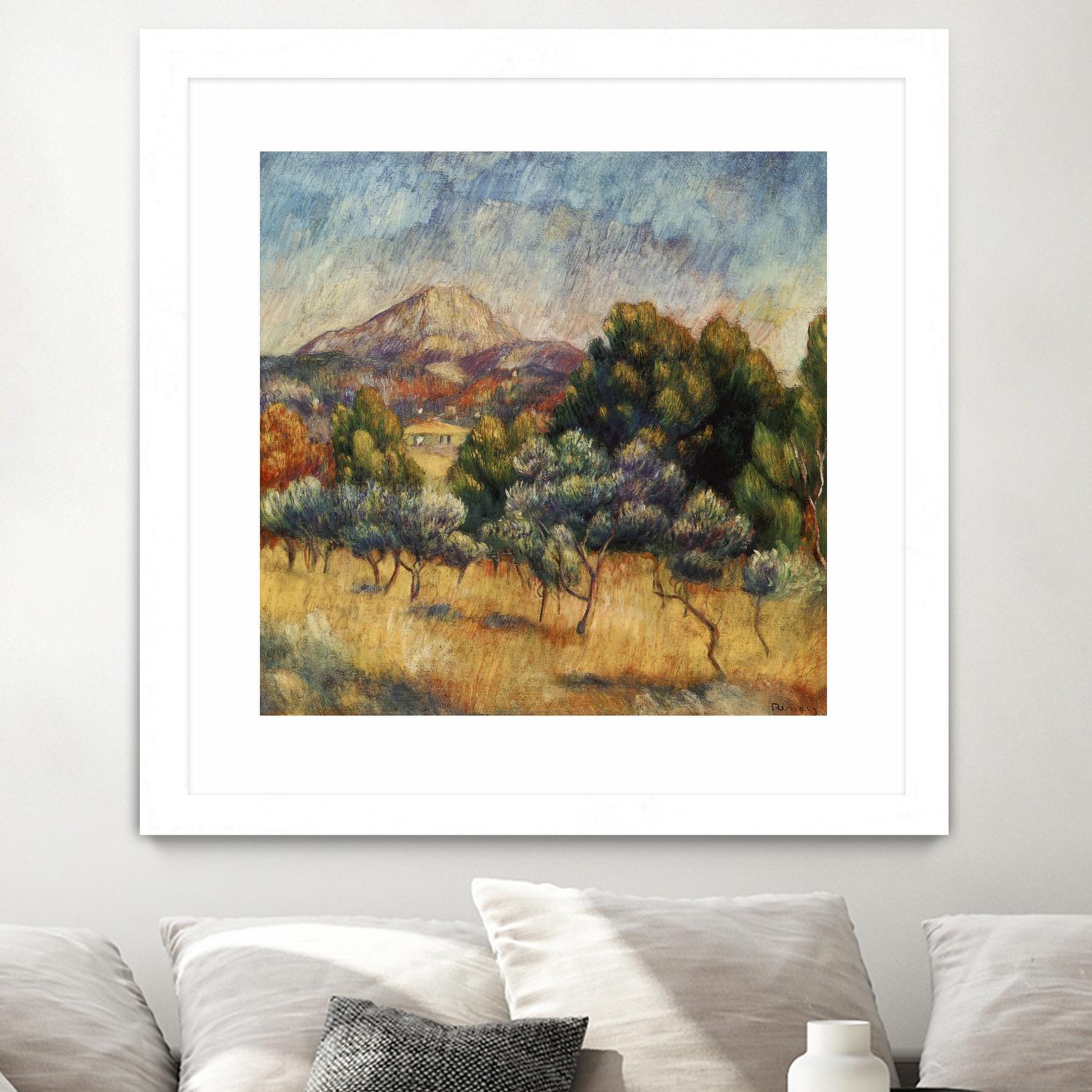 La mpontagne sainte victoire by Auguste Renoir on GIANT ART - blue masters