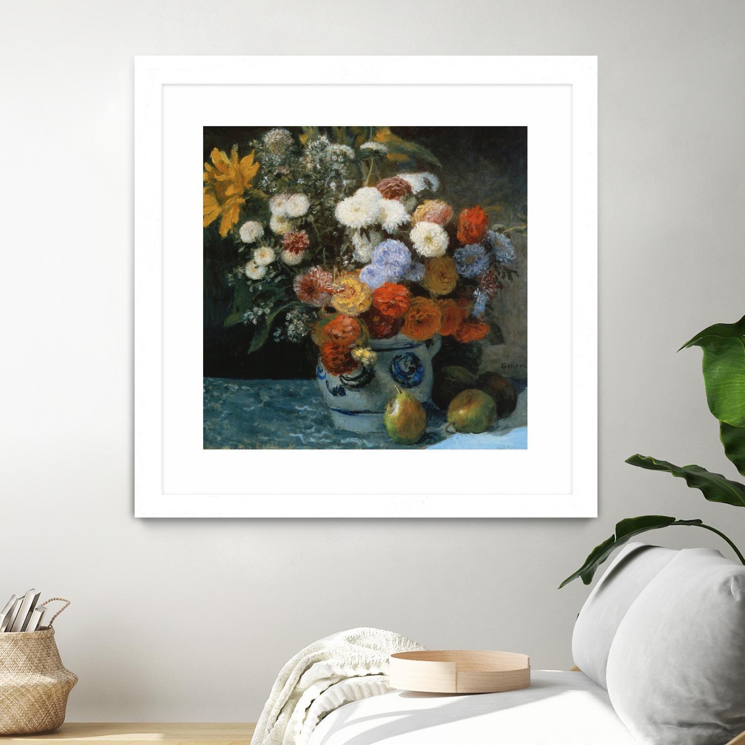 Fleurs dans un pot en faïance by Auguste Renoir on GIANT ART - red flowers