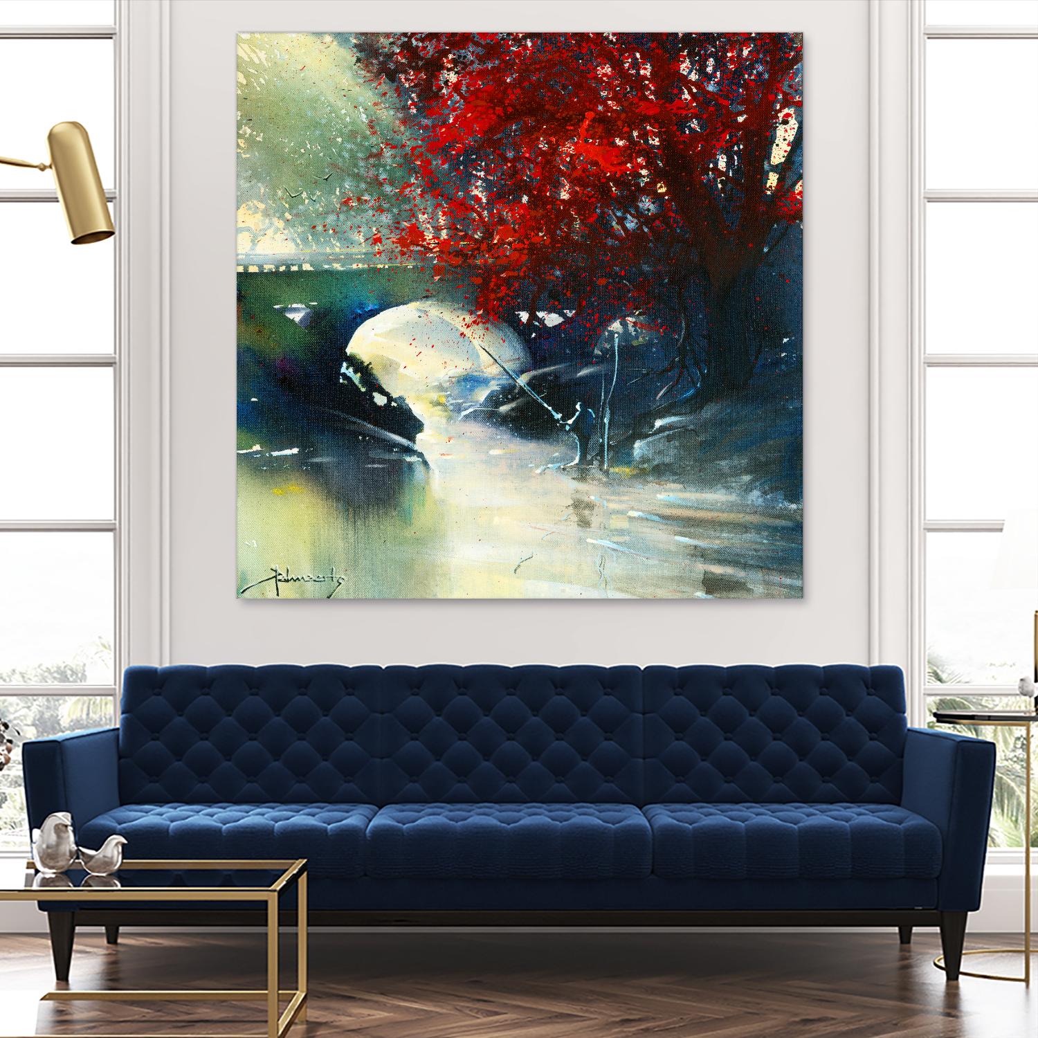 Voyage à 3 by Roland Palmaerts on GIANT ART - blue landscape