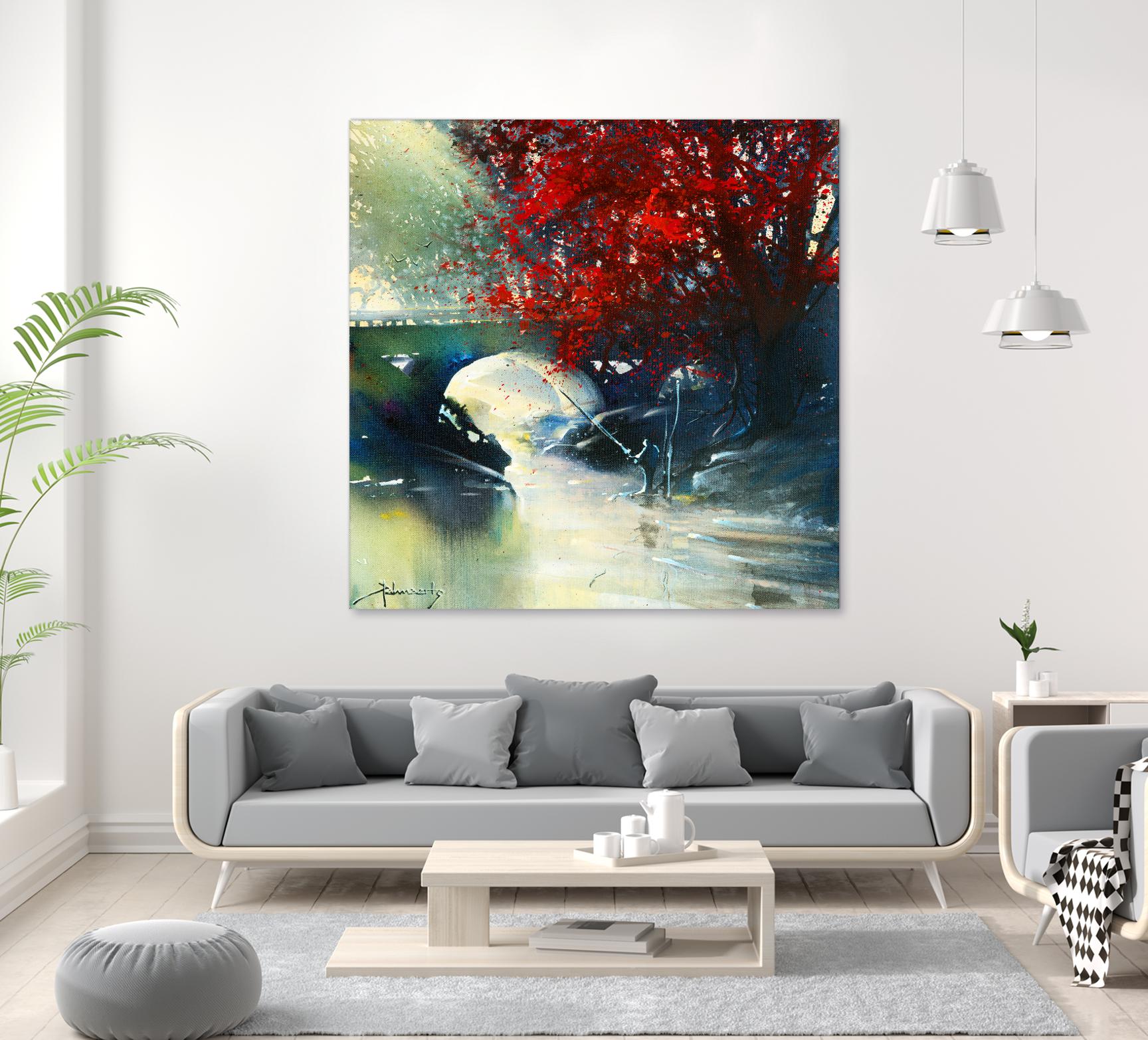 Voyage à 3 by Roland Palmaerts on GIANT ART - blue landscape