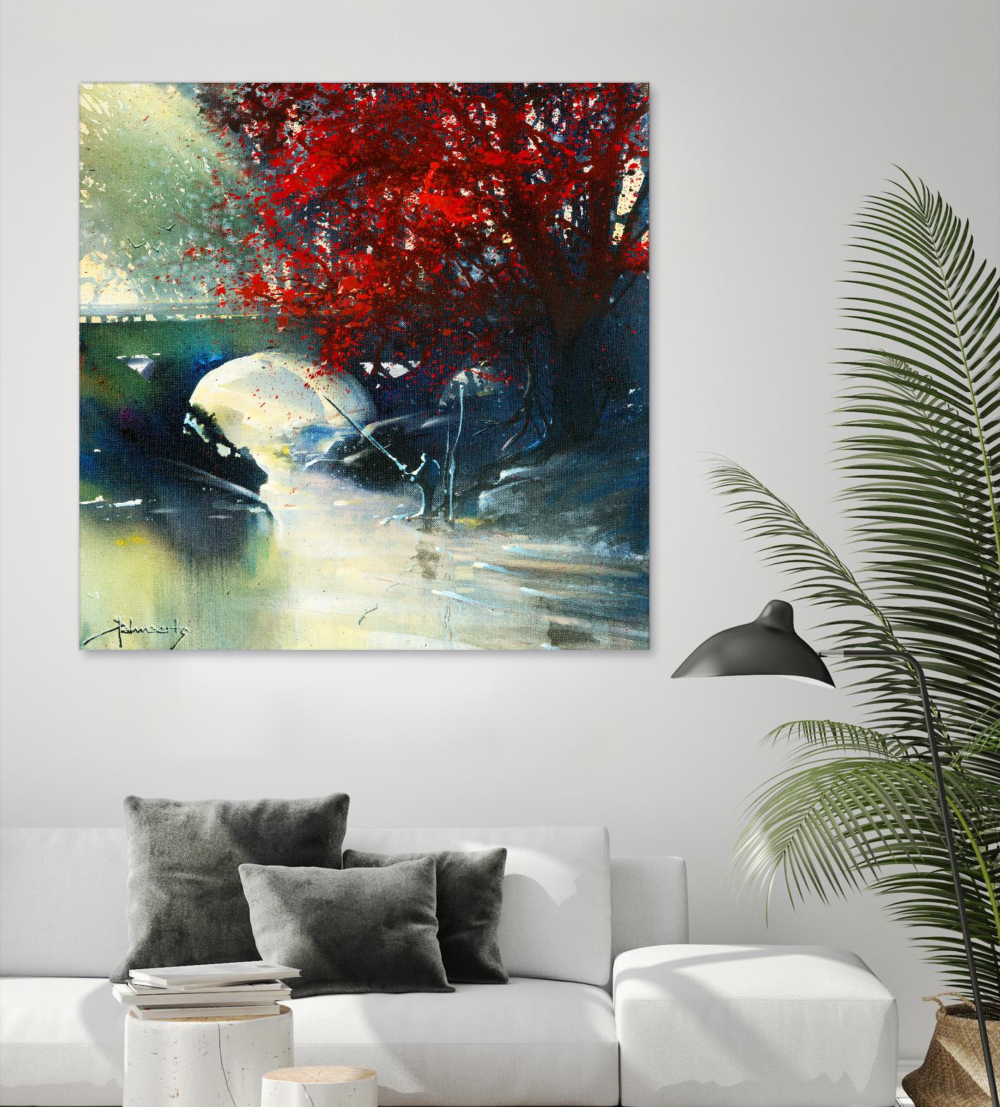 Voyage à 3 by Roland Palmaerts on GIANT ART - blue landscape