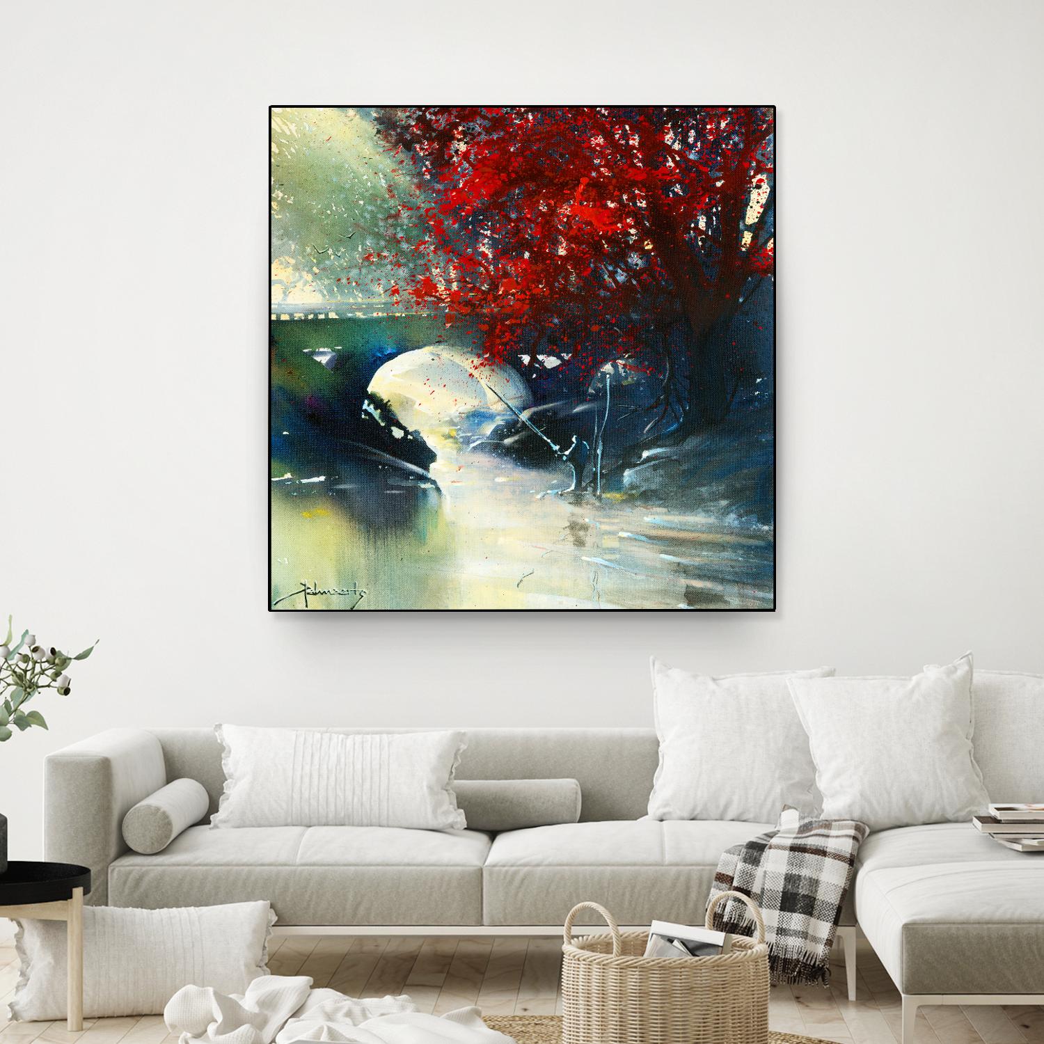 Voyage à 3 by Roland Palmaerts on GIANT ART - blue landscape