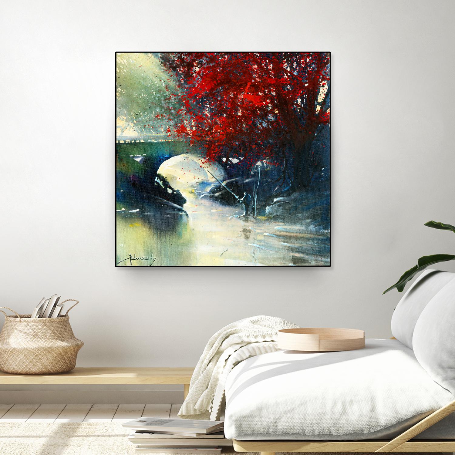 Voyage à 3 by Roland Palmaerts on GIANT ART - blue landscape