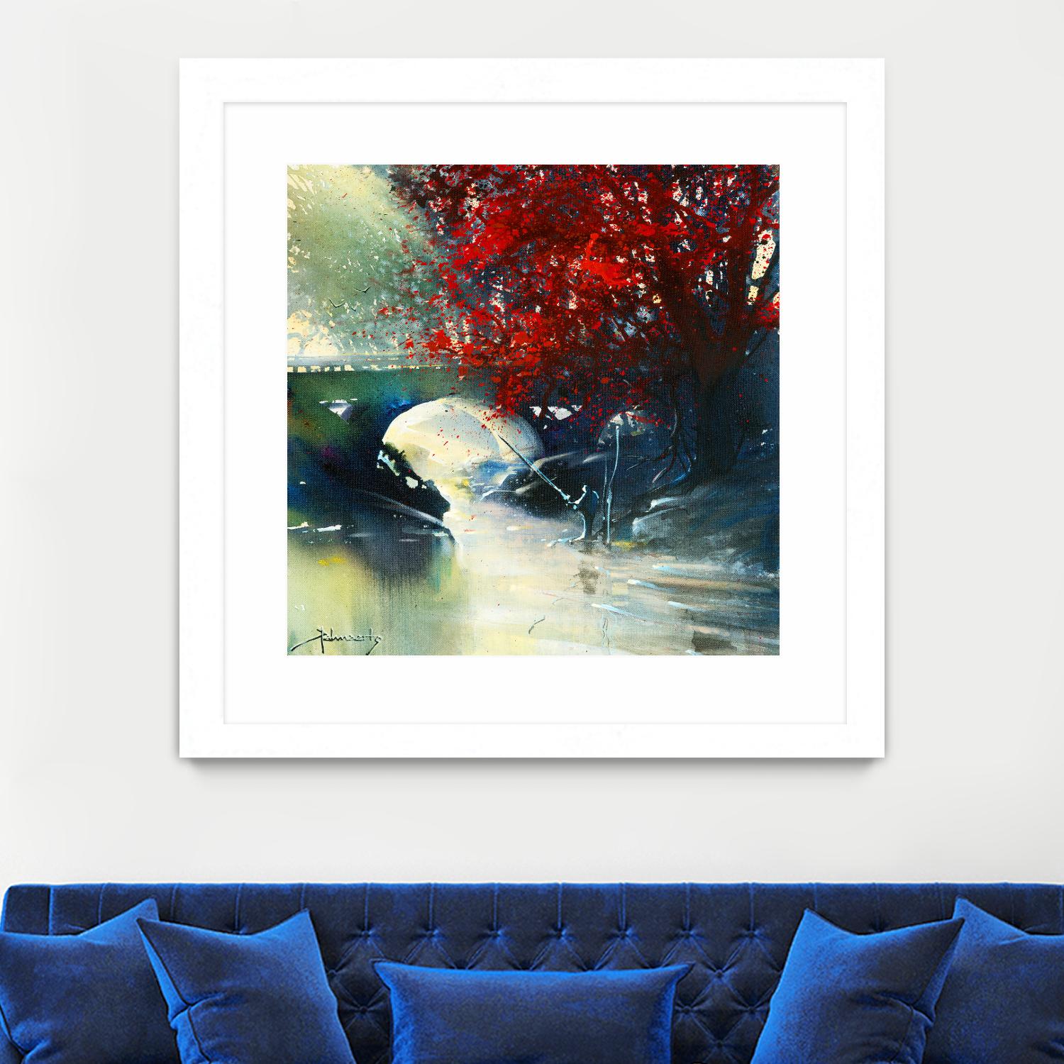 Voyage à 3 by Roland Palmaerts on GIANT ART - blue landscape