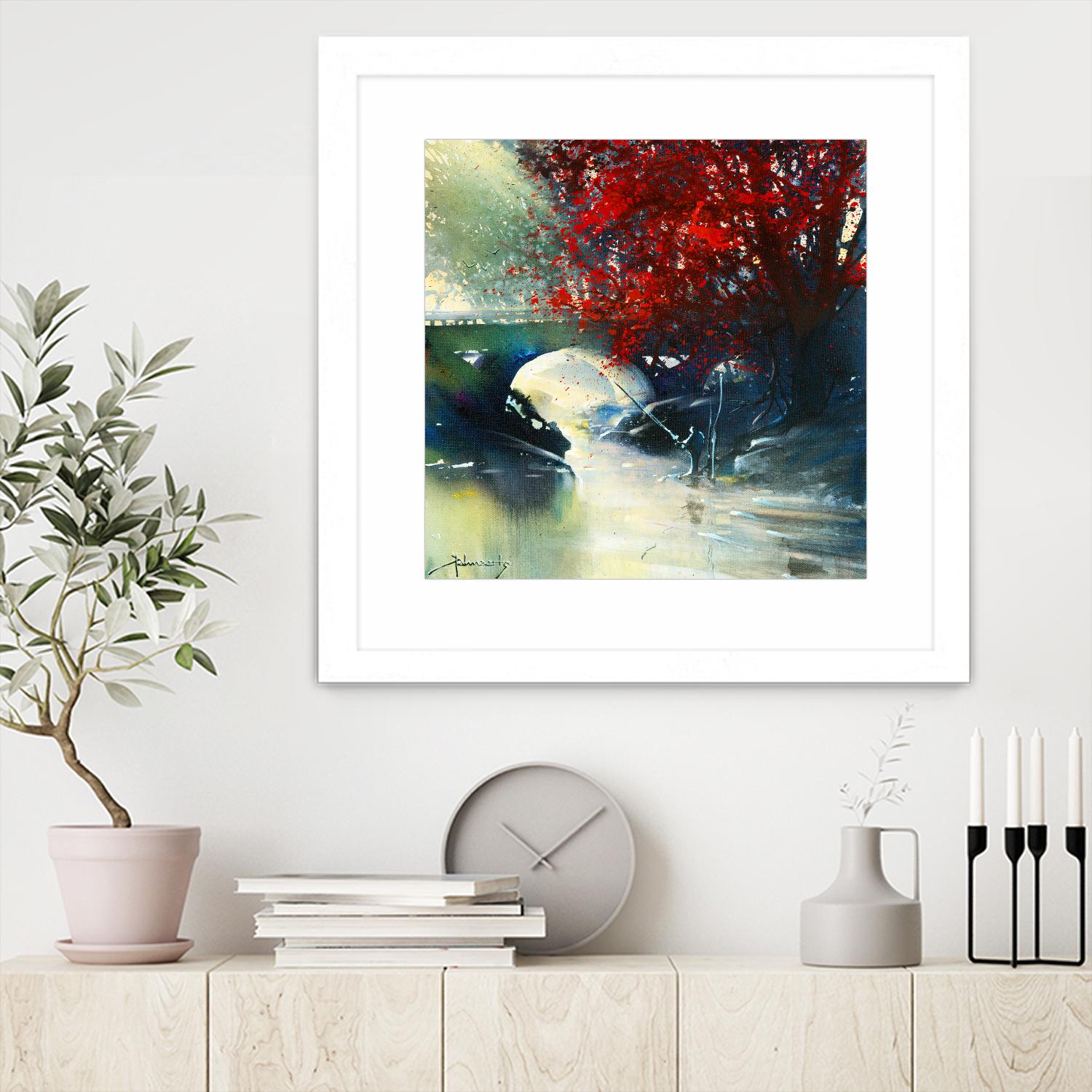 Voyage à 3 by Roland Palmaerts on GIANT ART - blue landscape