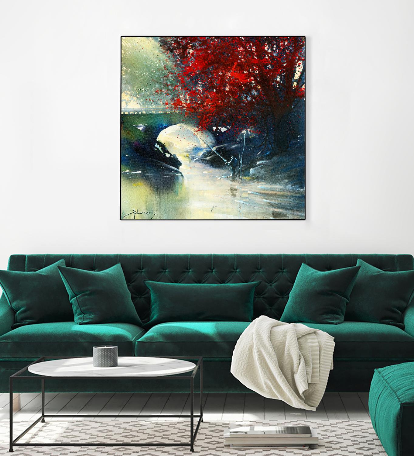 Voyage à 3 by Roland Palmaerts on GIANT ART - blue landscape