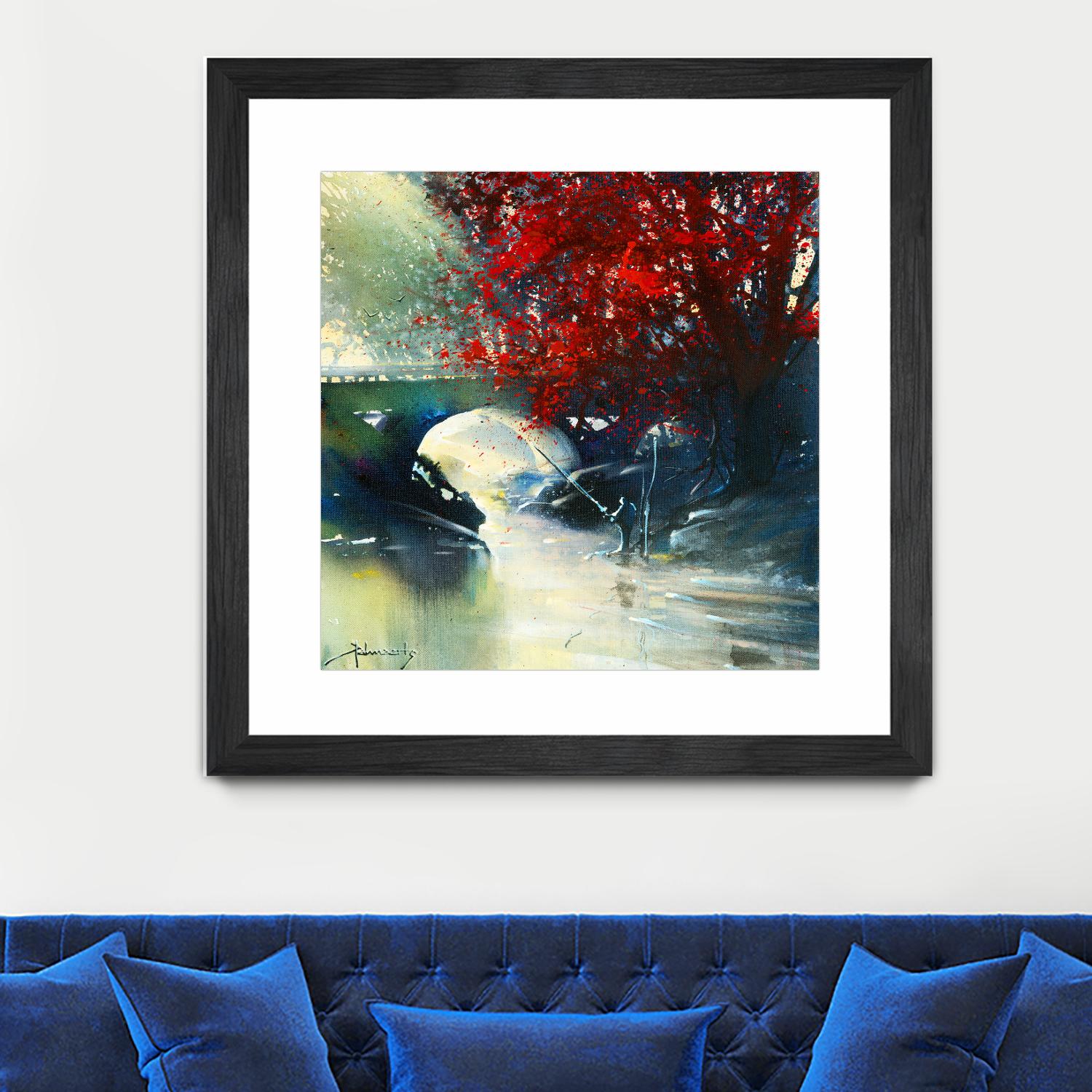 Voyage à 3 by Roland Palmaerts on GIANT ART - blue landscape