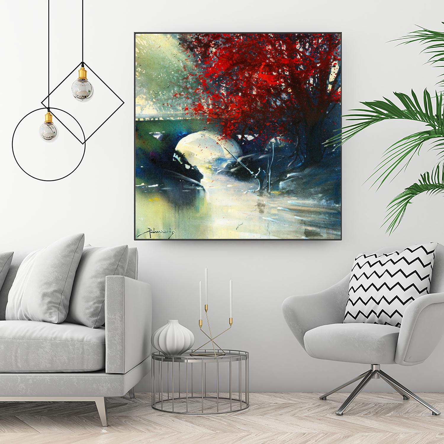 Voyage à 3 by Roland Palmaerts on GIANT ART - blue landscape