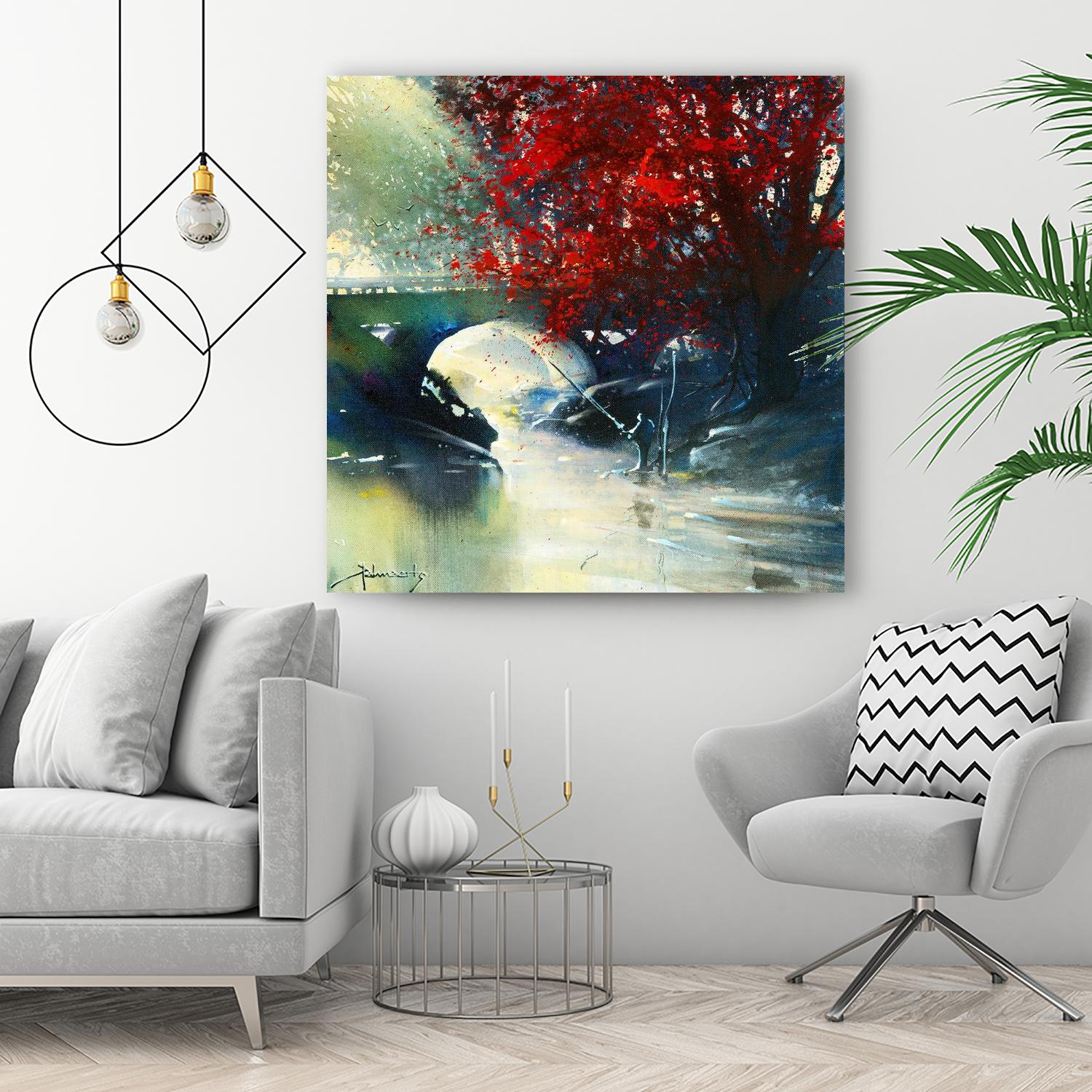 Voyage à 3 by Roland Palmaerts on GIANT ART - red landscape artistes du québec