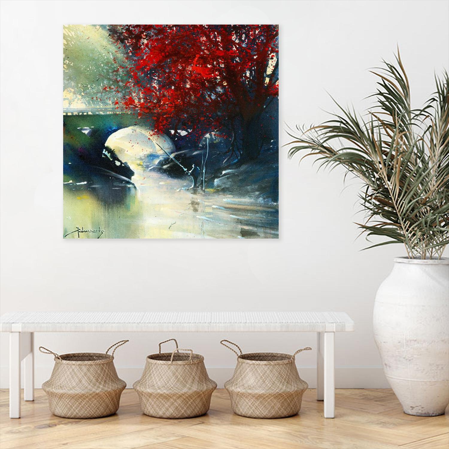 Voyage à 3 by Roland Palmaerts on GIANT ART - red landscape artistes du québec