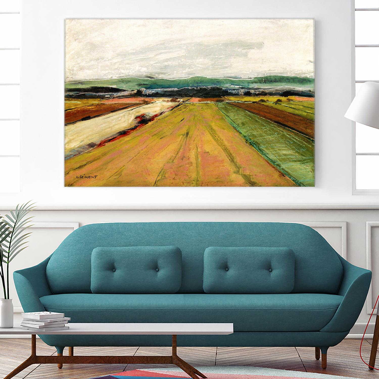 Colored Fields II by Jacques Clement on GIANT ART - yellow landscape