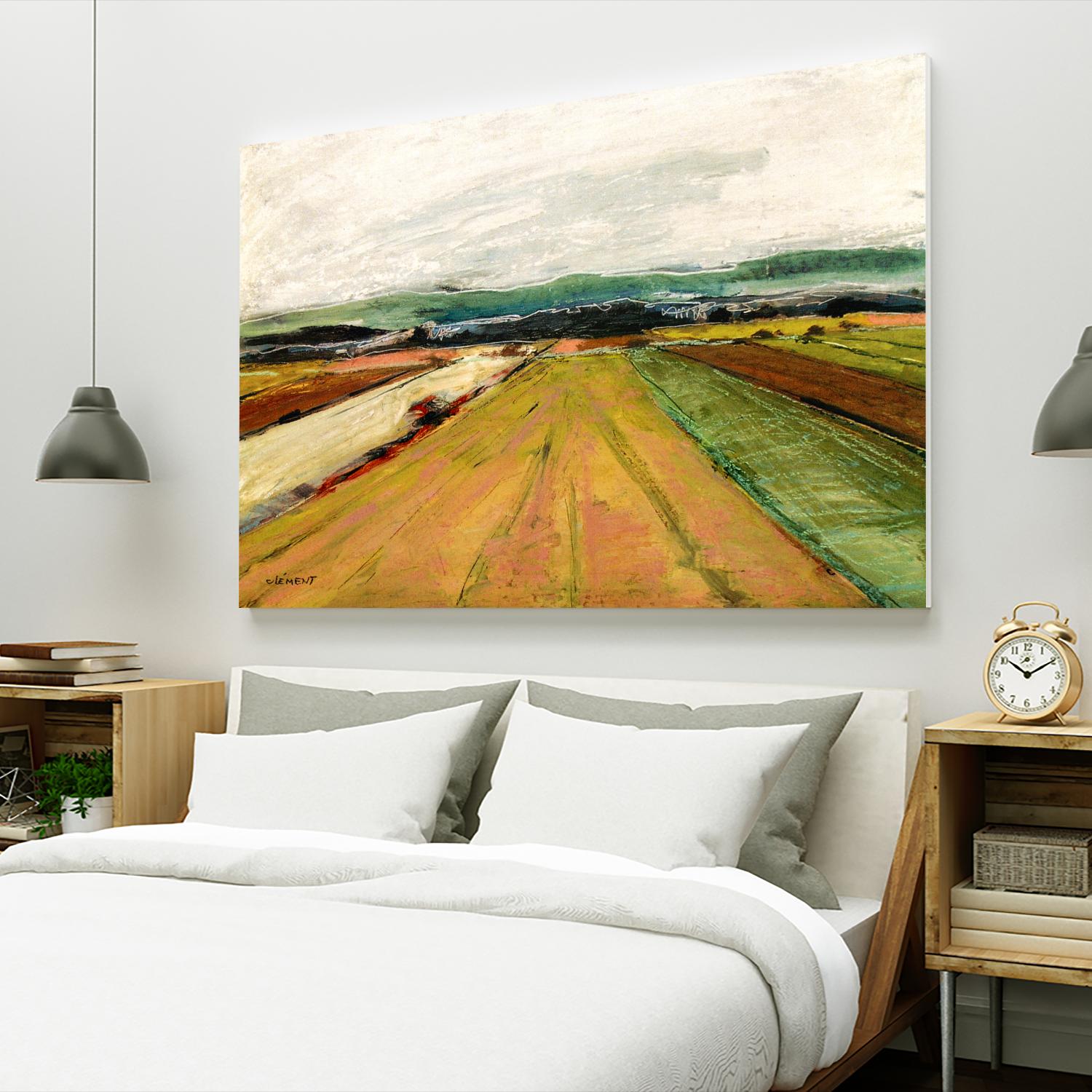 Colored Fields II by Jacques Clement on GIANT ART - yellow landscape