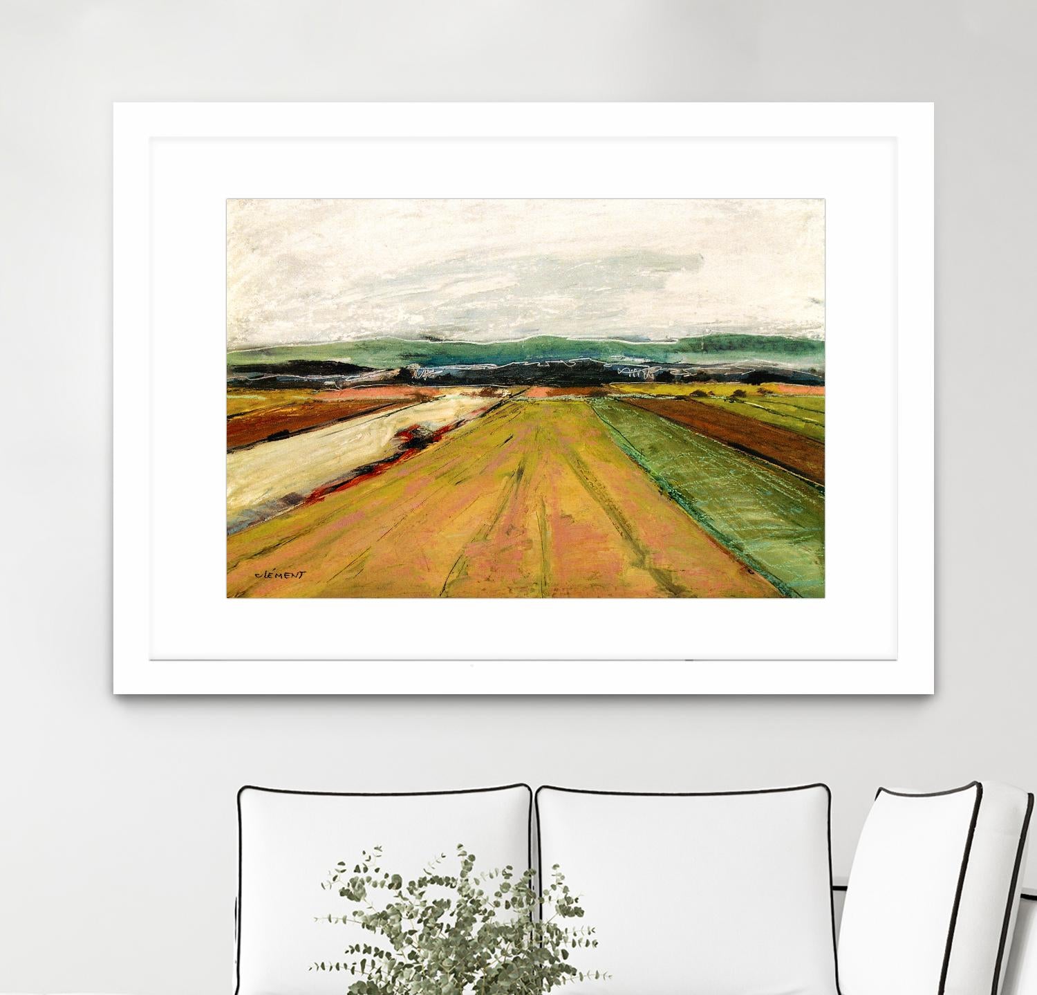 Colored Fields II by Jacques Clement on GIANT ART - yellow landscape