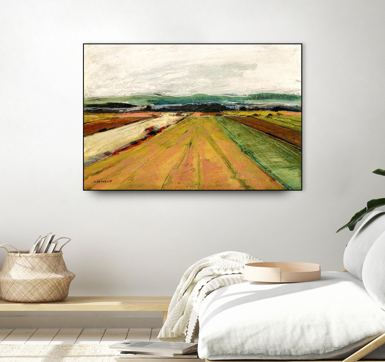 Colored Fields II by Jacques Clement on GIANT ART - yellow landscape