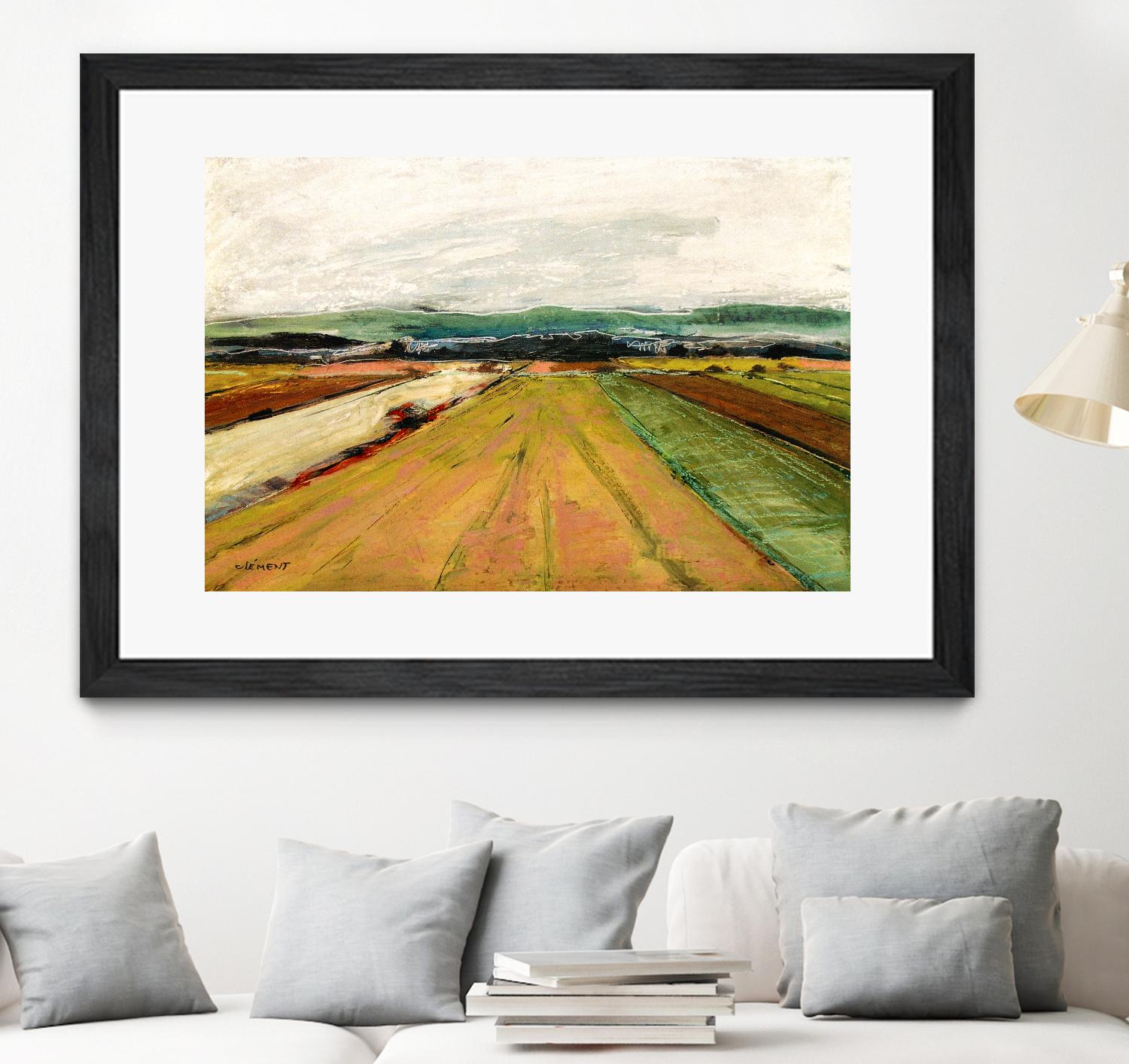 Colored Fields II by Jacques Clement on GIANT ART - yellow landscape
