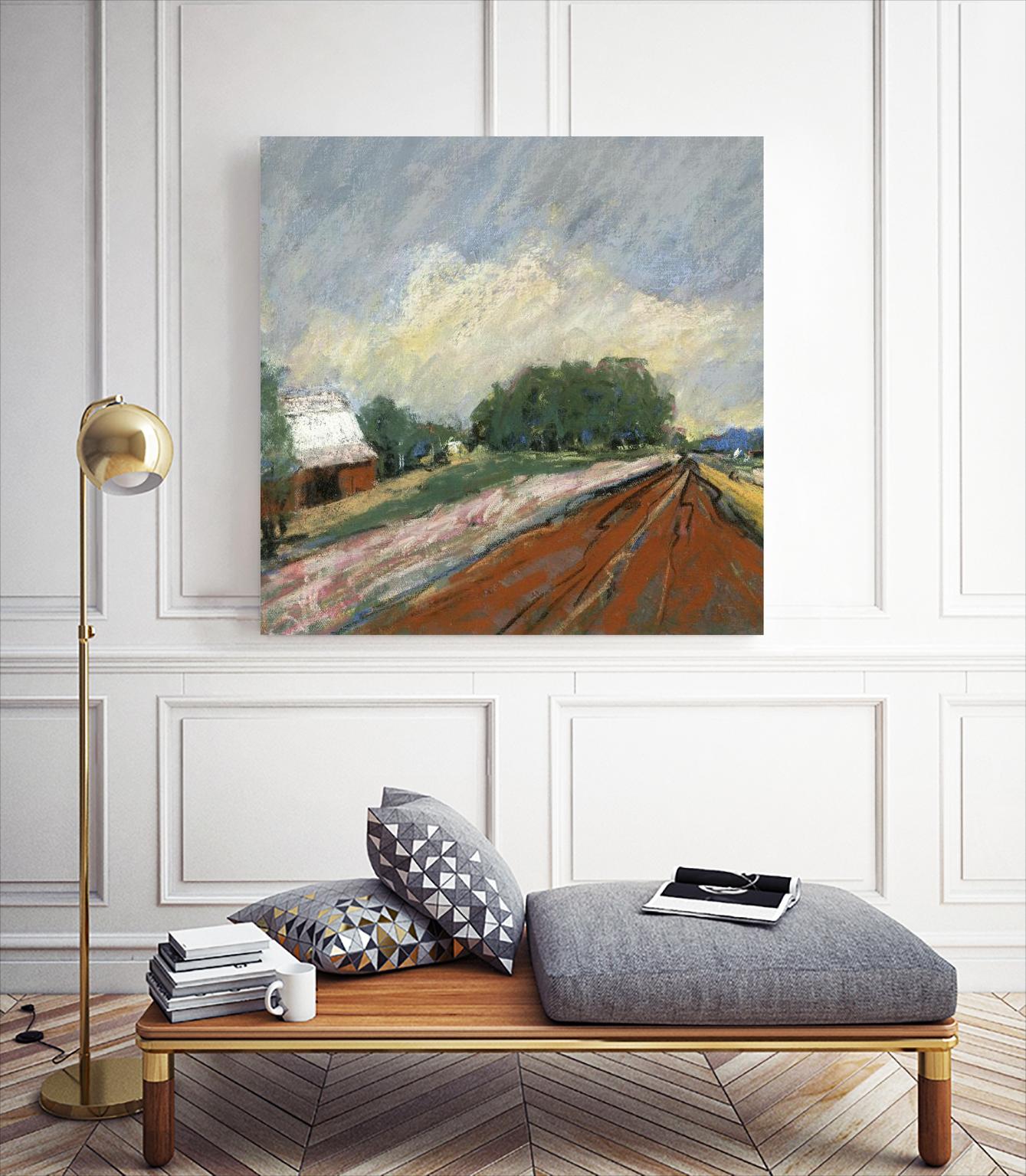 Pastel Landscape V by Jacques Clement on GIANT ART - blue landscape