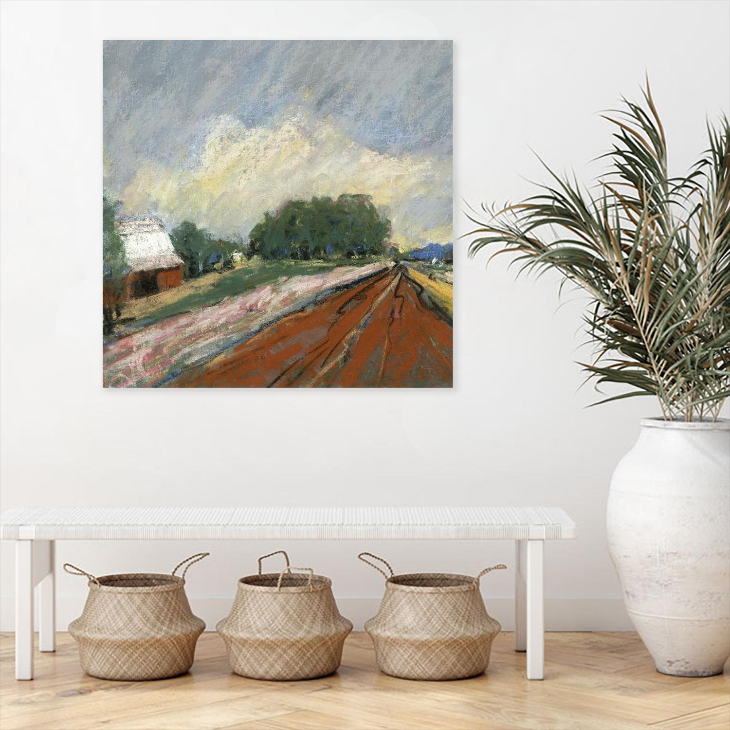 Pastel Landscape V by Jacques Clement on GIANT ART - blue landscape