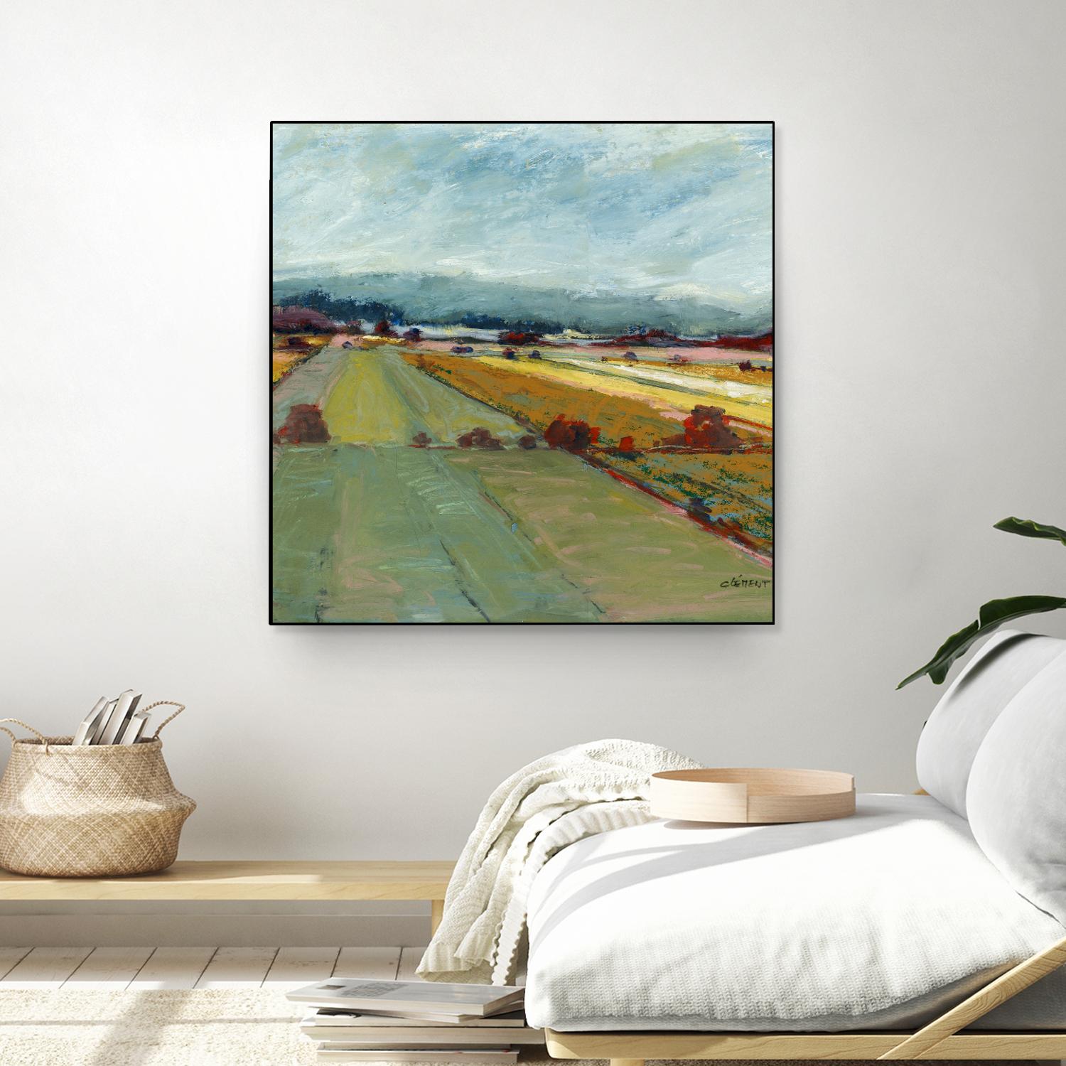 Pastel Landscape VIII by Jacques Clement on GIANT ART - blue landscape