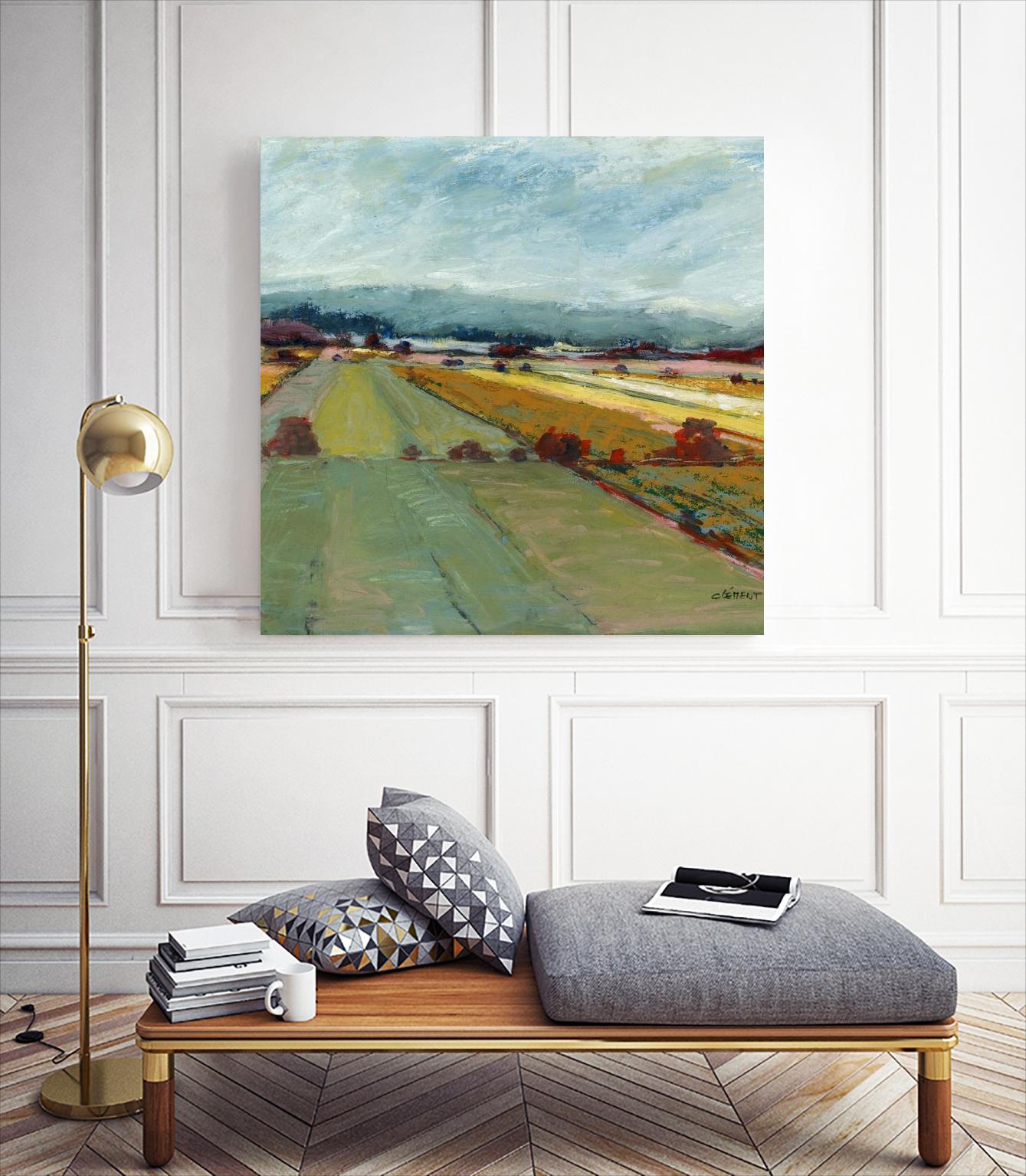 Pastel Landscape VIII by Jacques Clement on GIANT ART - blue landscape