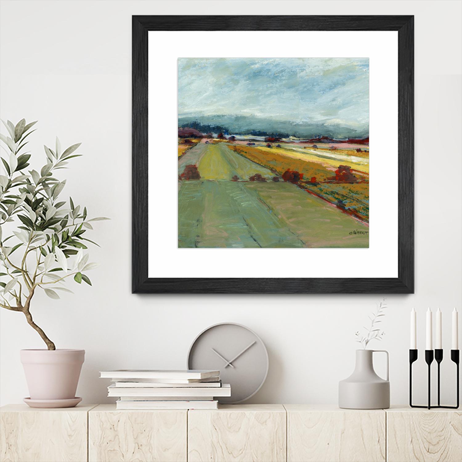 Pastel Landscape VIII by Jacques Clement on GIANT ART - blue landscape