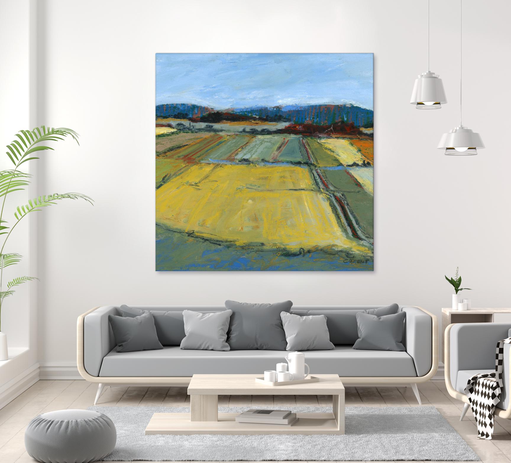 Pastel Landscape IX by Jacques Clement on GIANT ART - blue landscape
