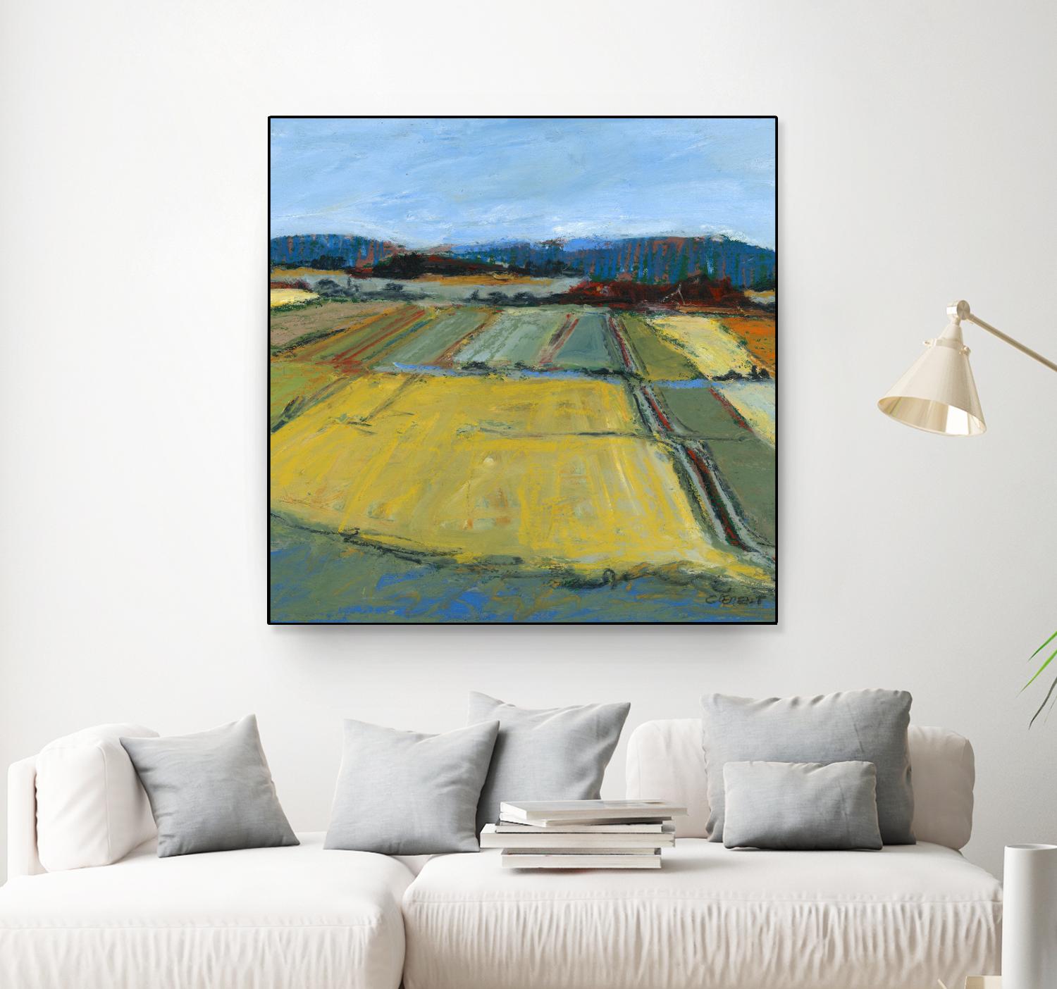Pastel Landscape IX by Jacques Clement on GIANT ART - blue landscape