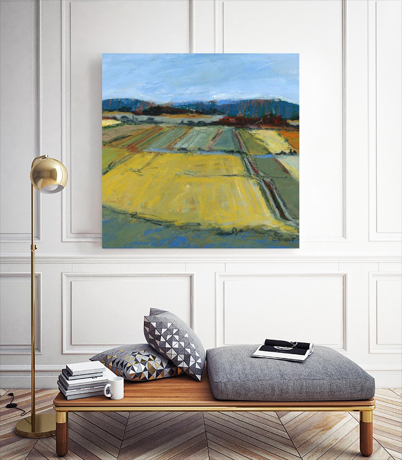 Pastel Landscape IX by Jacques Clement on GIANT ART - blue landscape