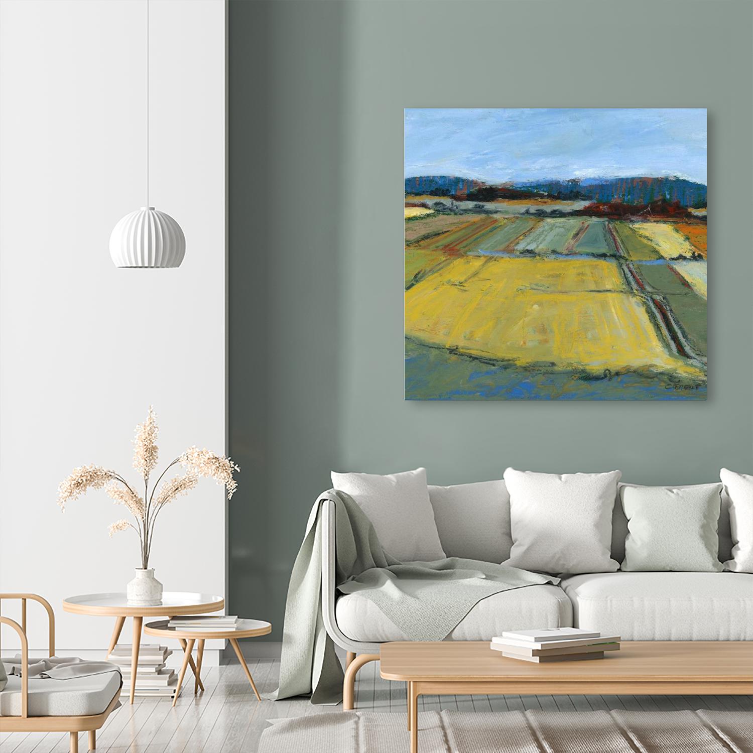 Pastel Landscape IX by Jacques Clement on GIANT ART - blue landscape