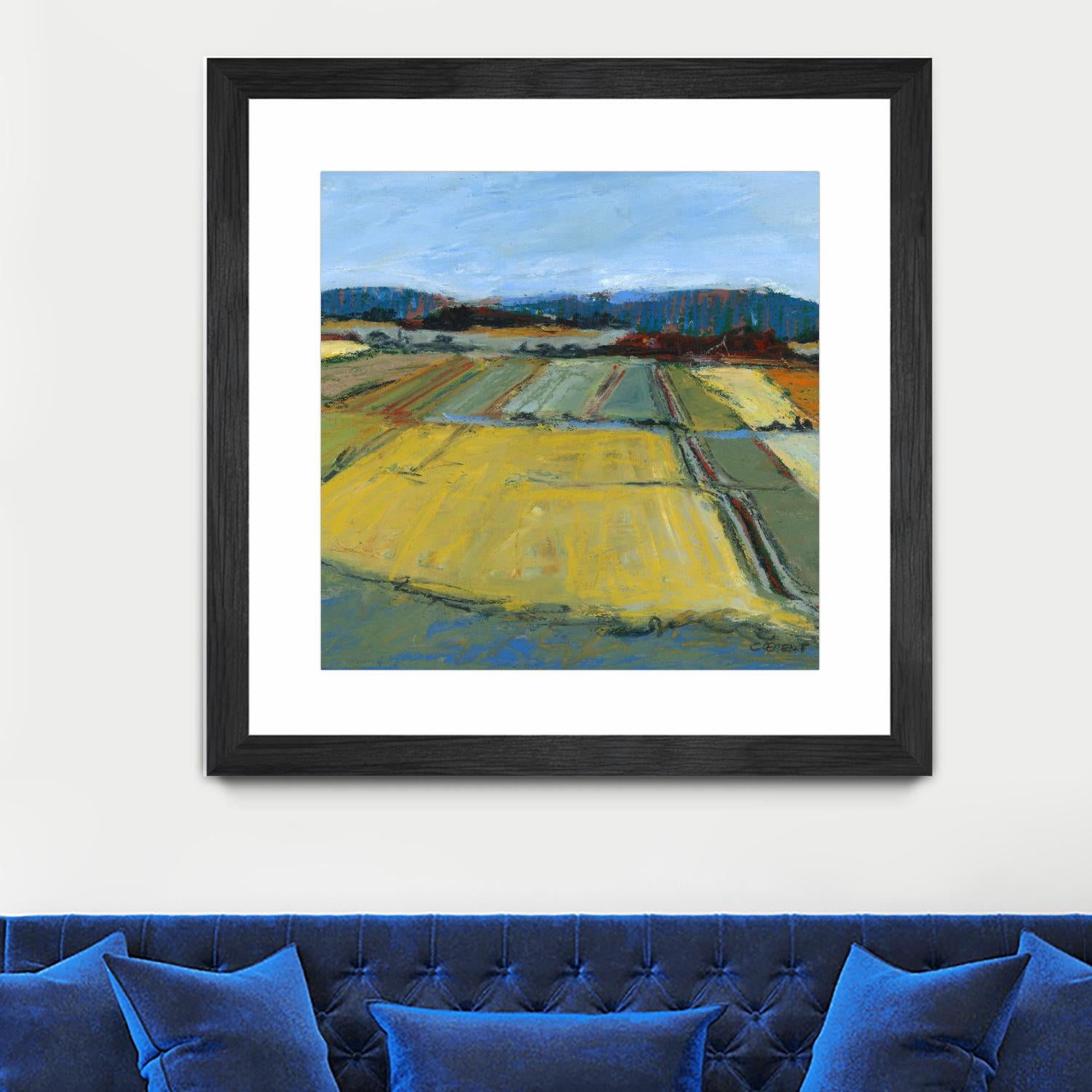 Pastel Landscape IX by Jacques Clement on GIANT ART - blue landscape