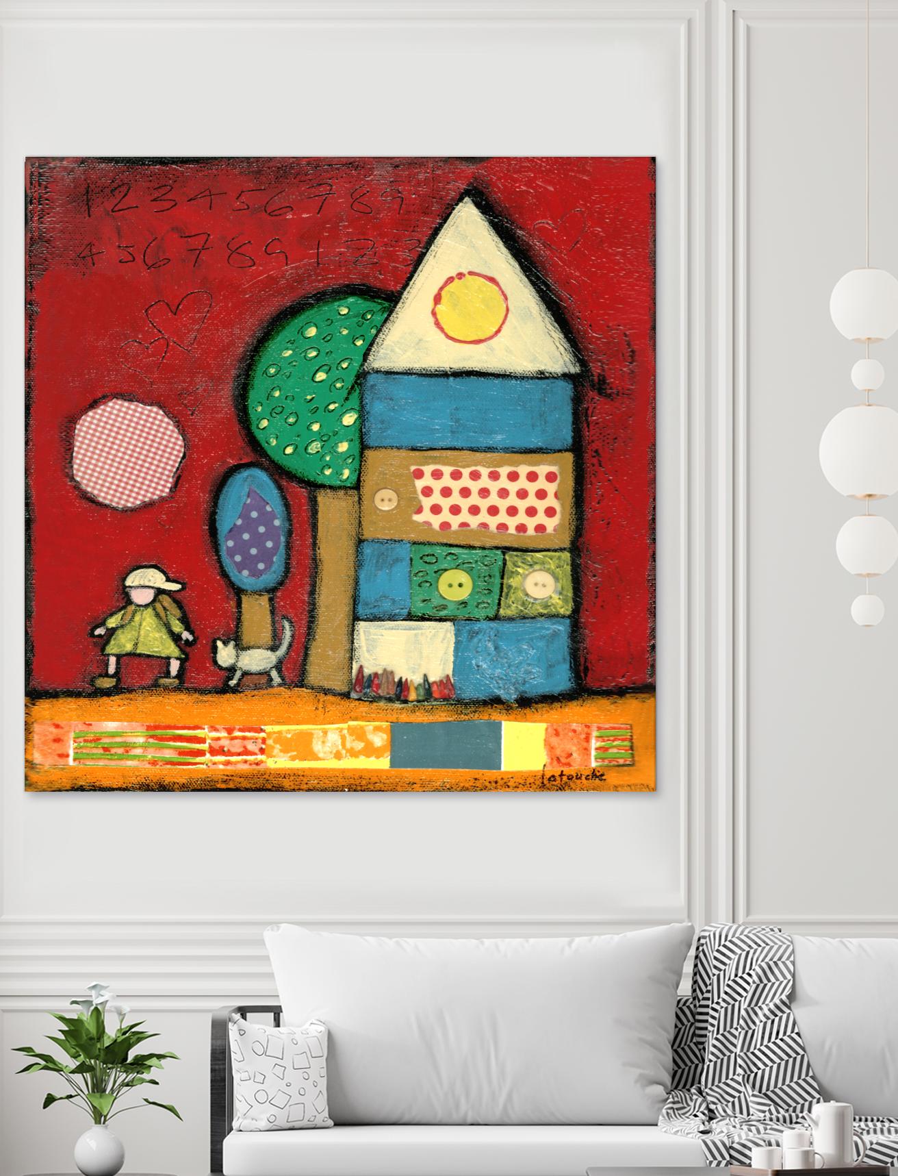 Maisonnettes 2 by Marie-Josée Latouche on GIANT ART - orange children