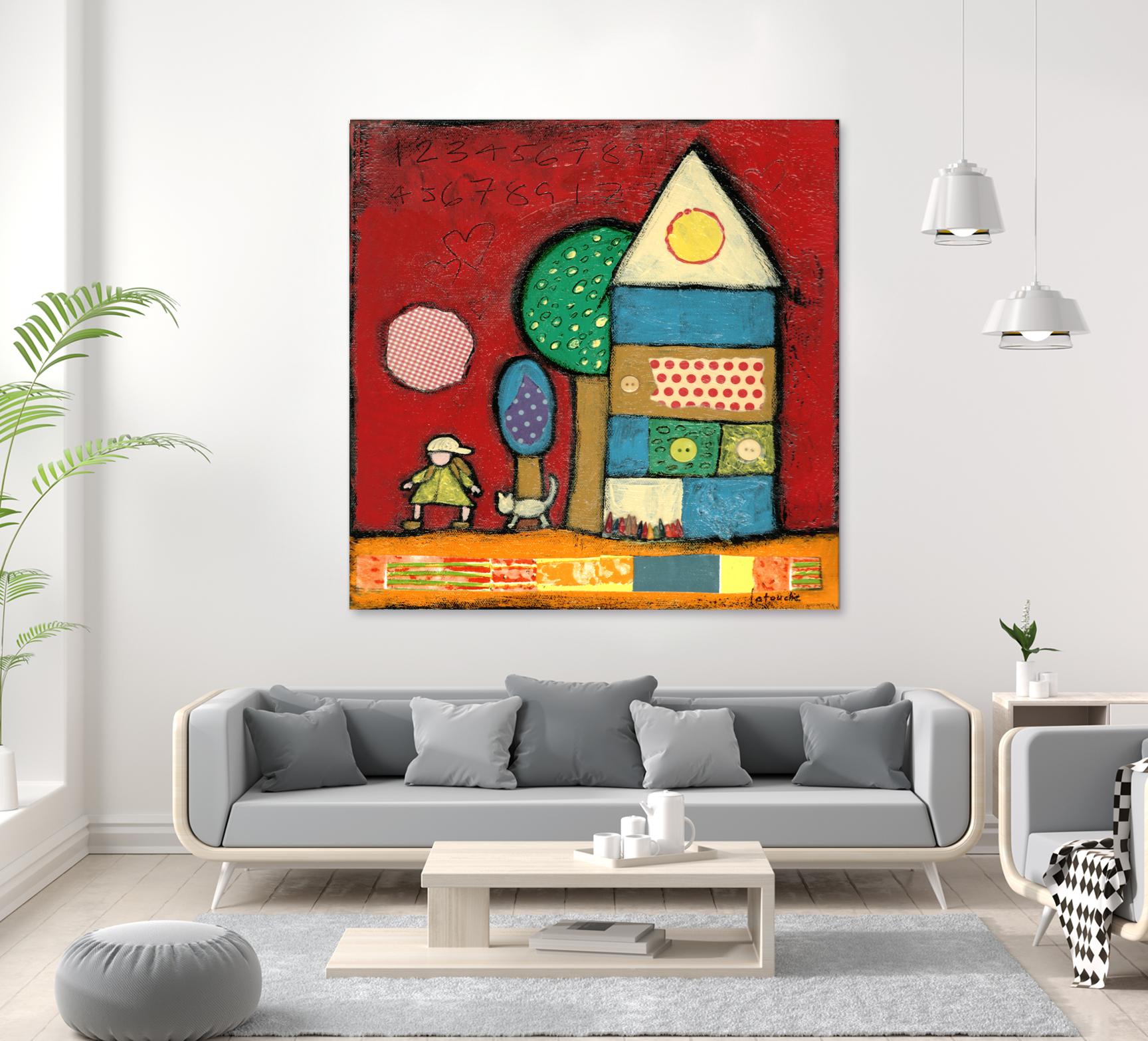 Maisonnettes 2 by Marie-Josée Latouche on GIANT ART - orange children