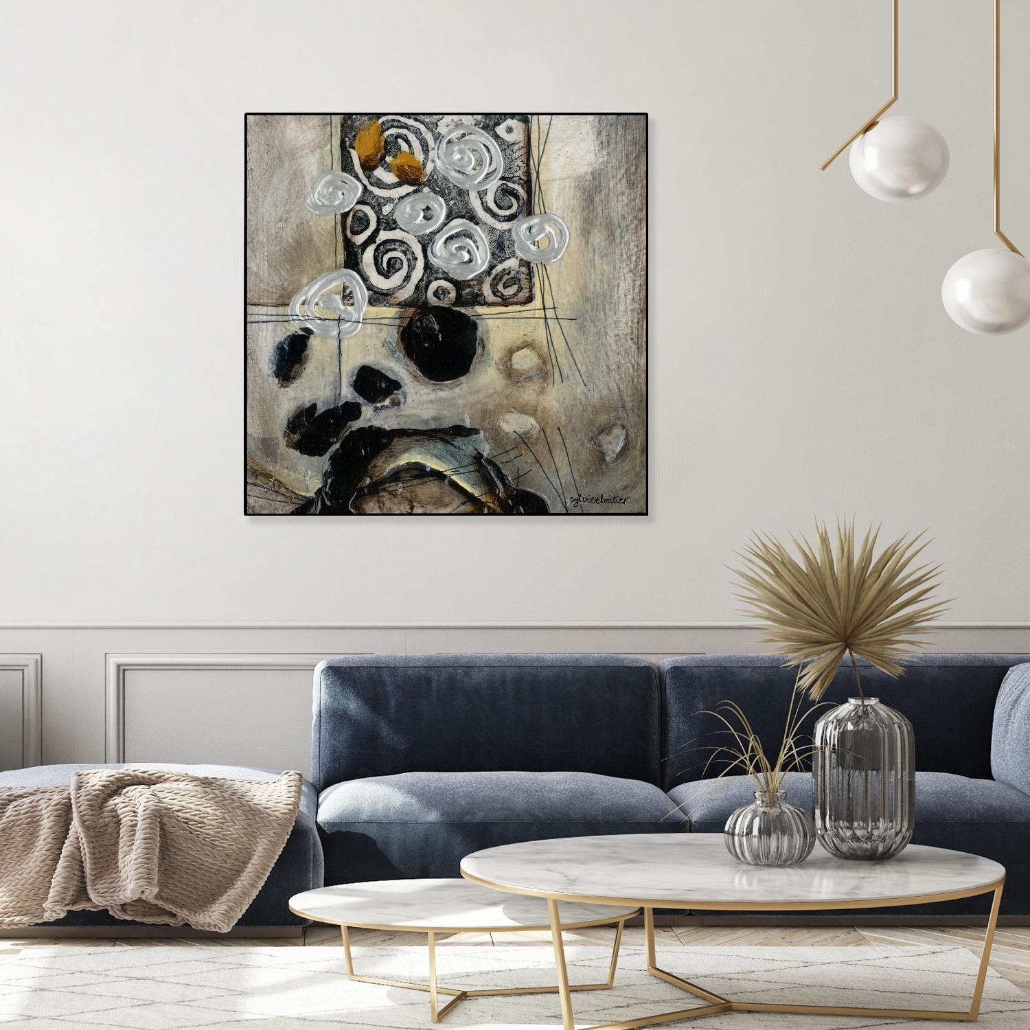 Signe de terre 3 (Détail 2) by Sylvie Cloutier on GIANT ART - grey abstract