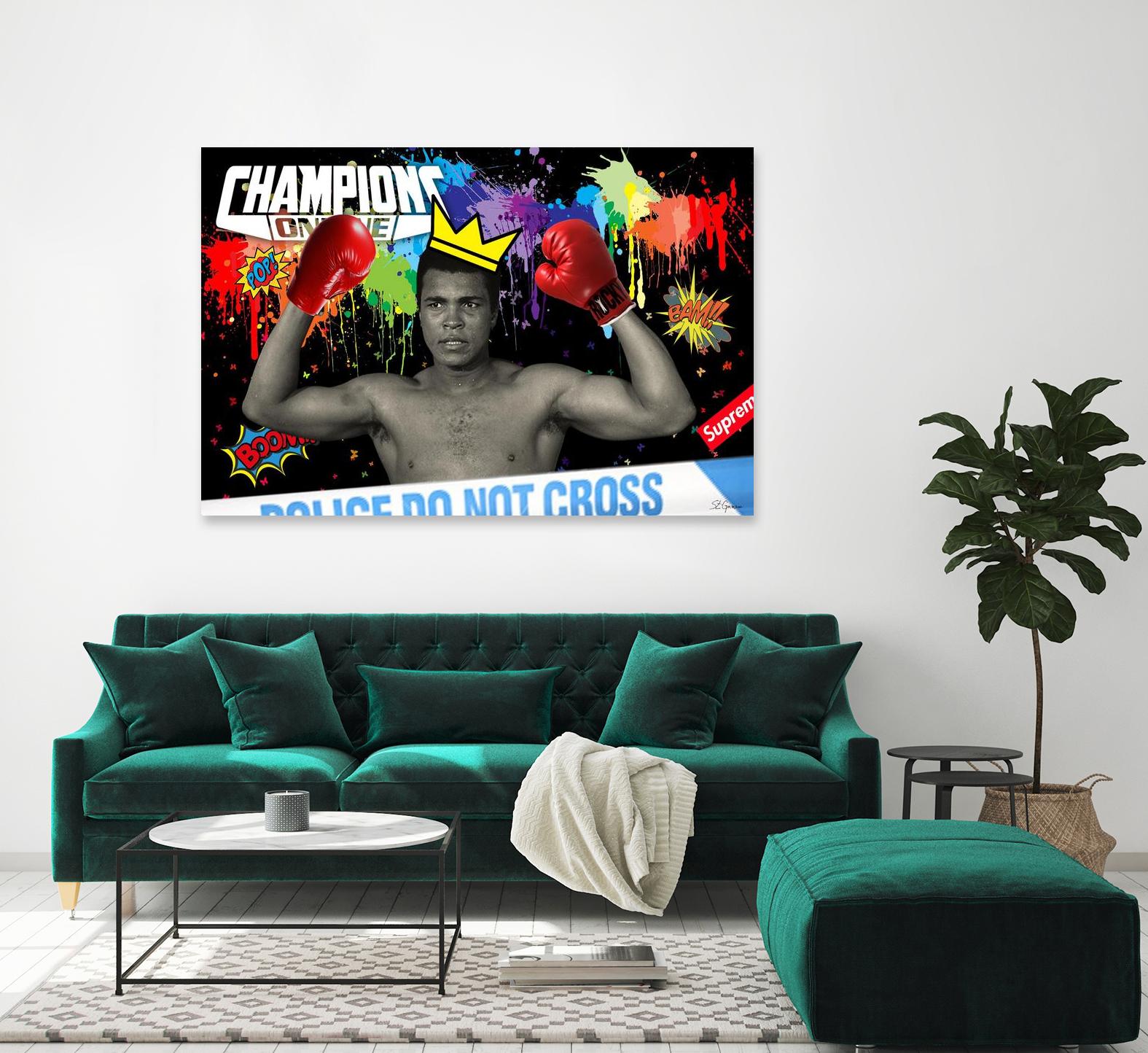 Background abstract by Carole St-Germain on GIANT ART - red digital boxer