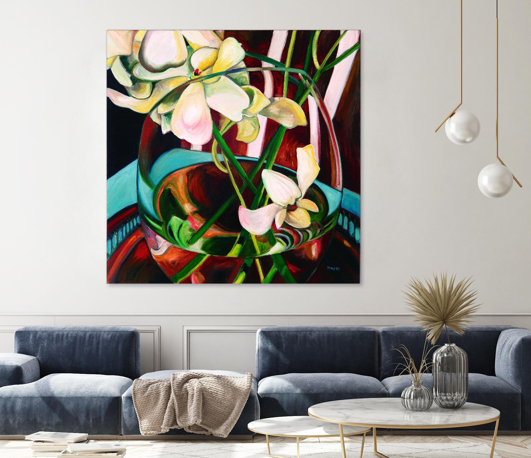 Deeper by Mary McLorn Valle on GIANT ART - blue floral