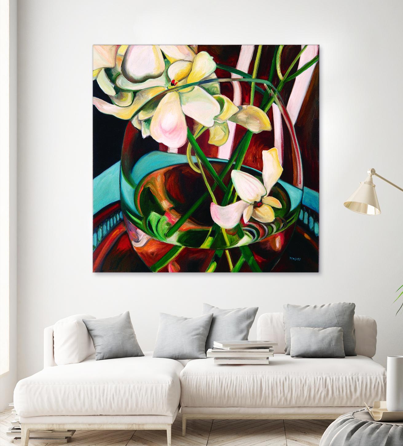 Deeper by Mary McLorn Valle on GIANT ART - blue floral