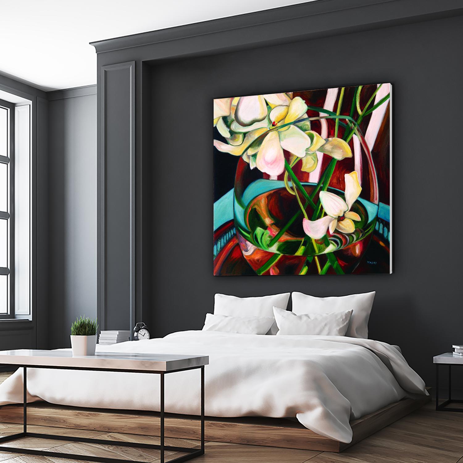 Deeper by Mary McLorn Valle on GIANT ART - blue floral