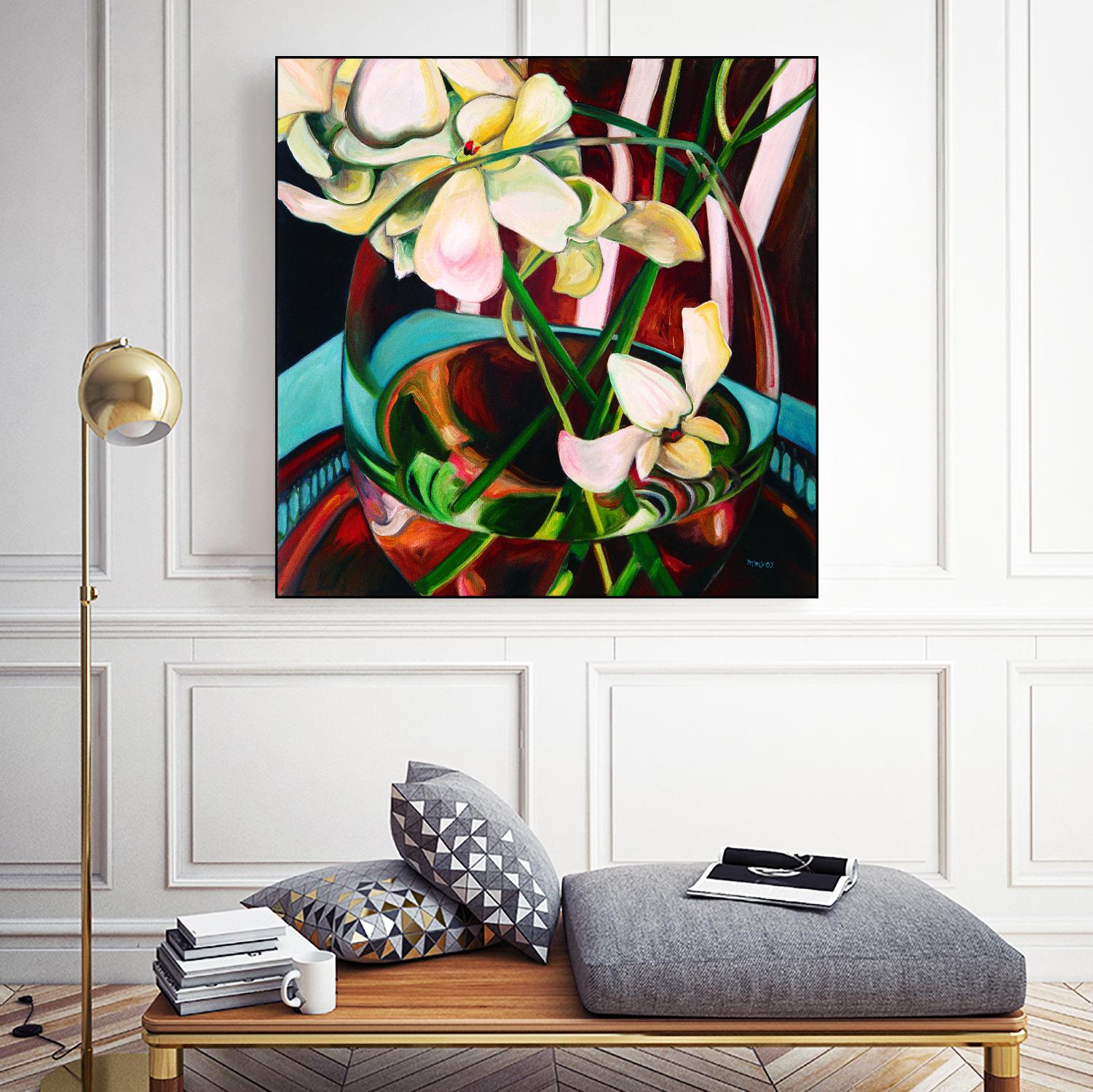 Deeper by Mary McLorn Valle on GIANT ART - blue floral