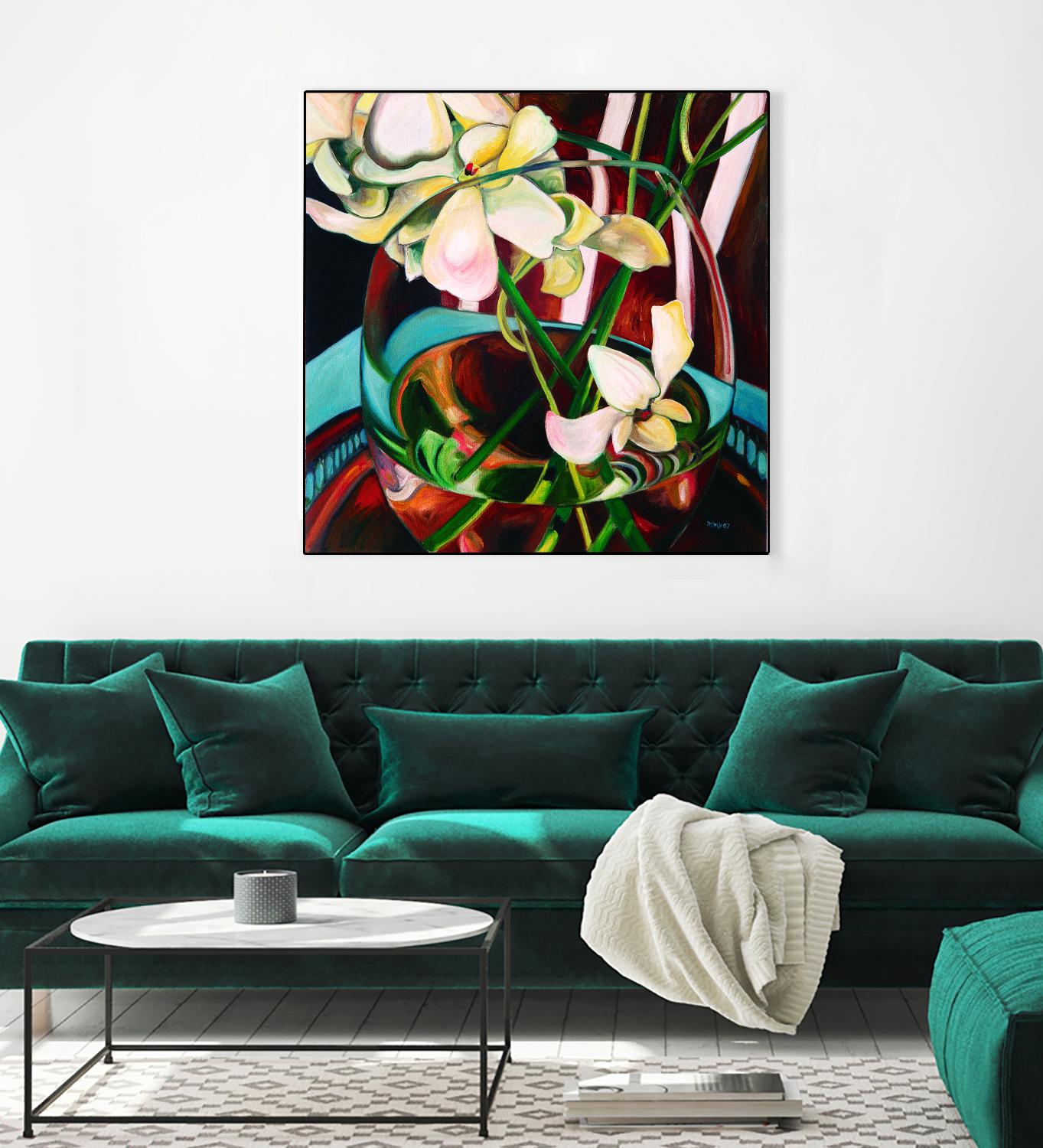 Deeper by Mary McLorn Valle on GIANT ART - blue floral