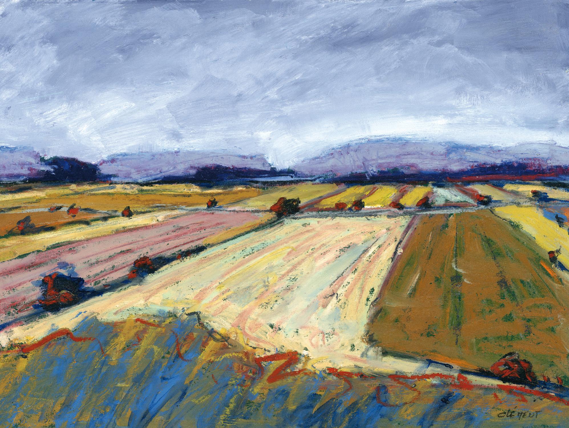 Pastel Field II by Jacques Clement on GIANT ART - blue landscape