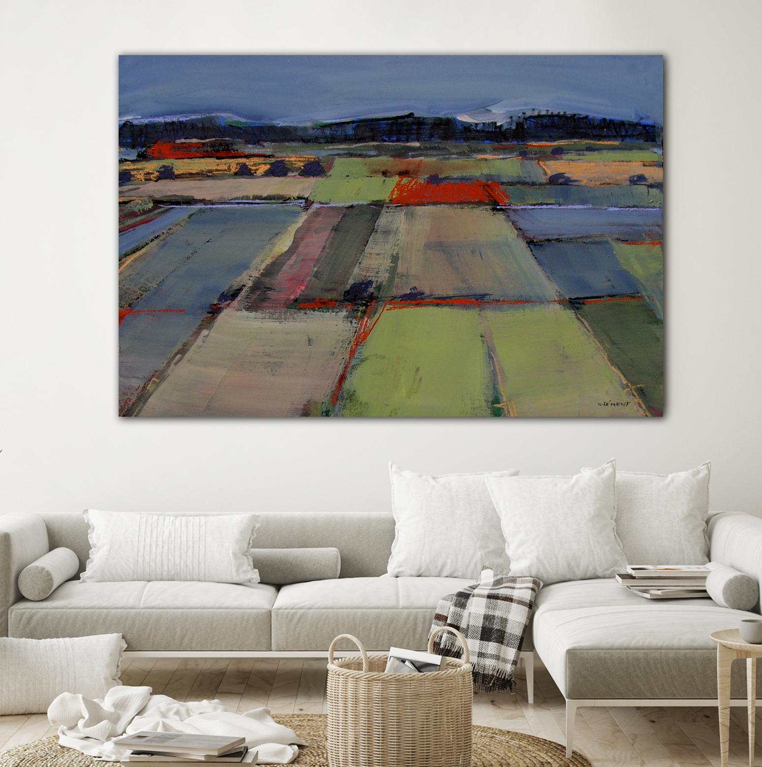 Pastel Field IV by Jacques Clement on GIANT ART - blue landscape