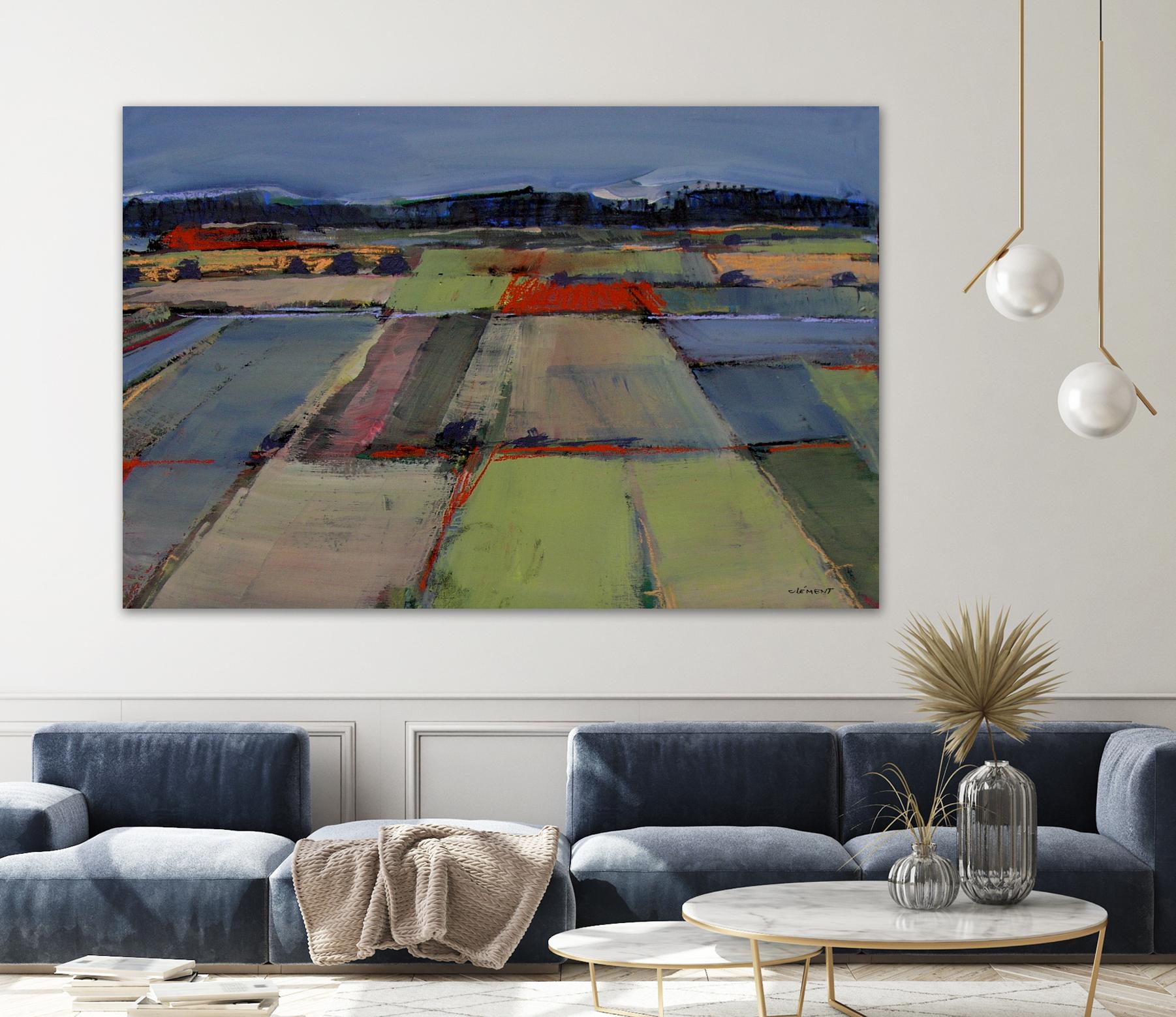 Pastel Field IV by Jacques Clement on GIANT ART - blue landscape